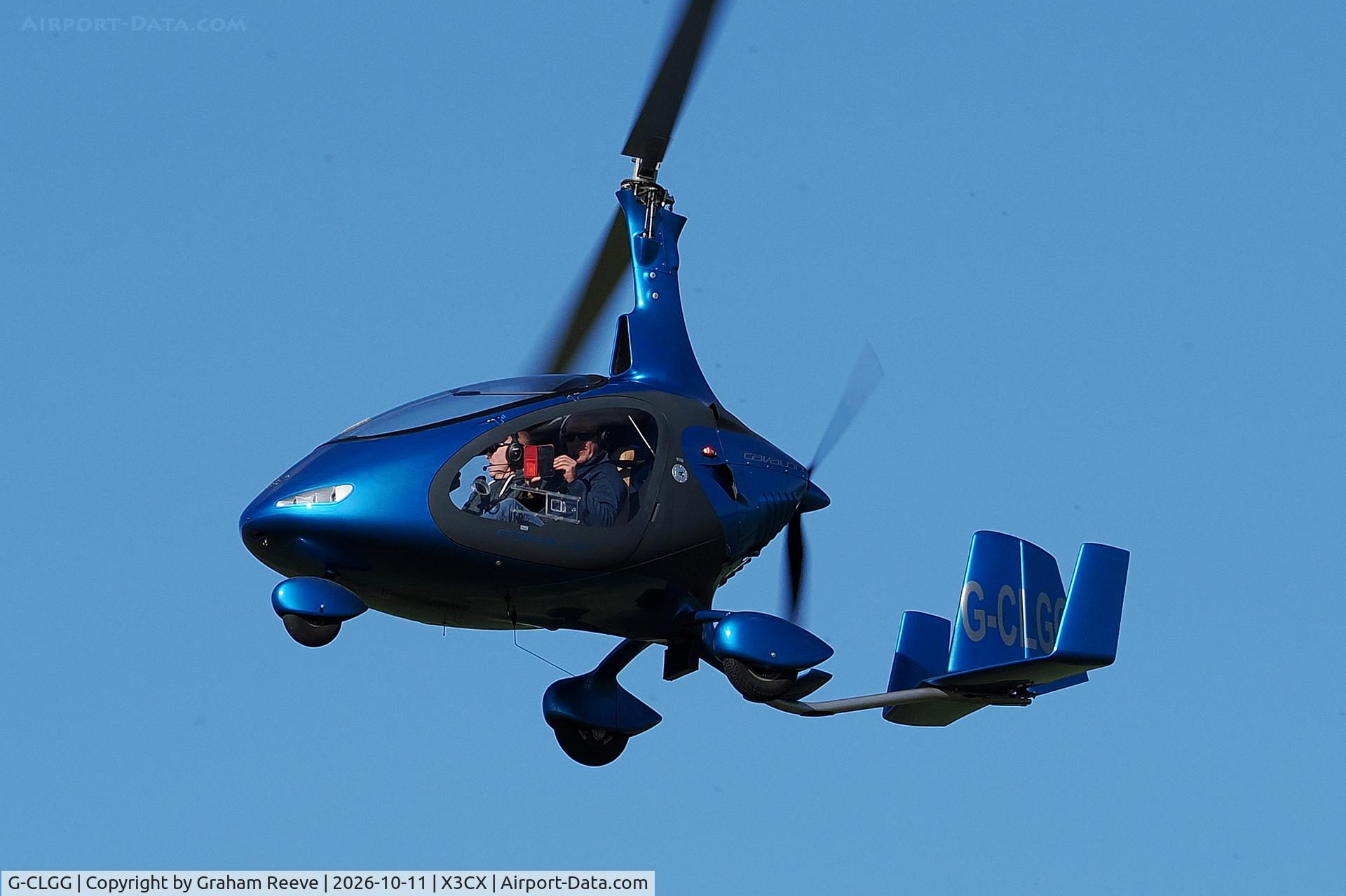 Aircraft G-CLGG, 2019 RotorSport UK Cavalon, c/n RSUK/CVLN/034, Departing from Northrepps., at X3CX, photo by Graham Reeve