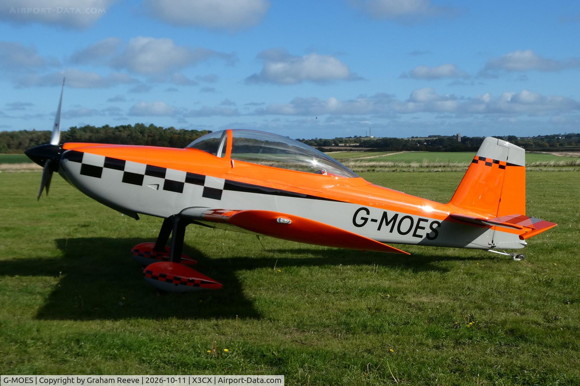 Aircraft G-MOES, 2025 Van's RV-8, c/n LAA 303-15666, Parked at Northrepps., at X3CX, photo by Graham Reeve