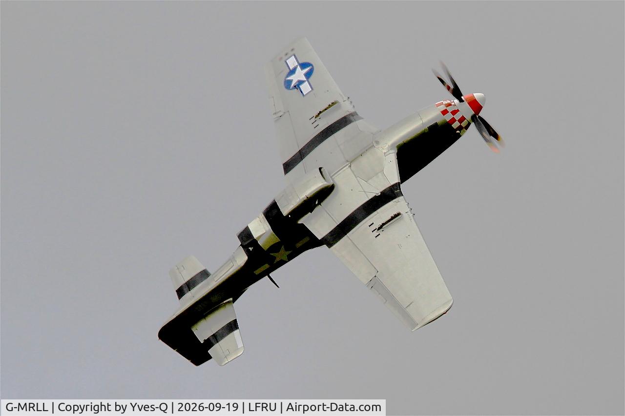 Aircraft G-MRLL, 1943 North American P-51D Mustang, c/n 109-27154, North American P-51D Mustang, On display, Morlaix-Ploujean airport (LFRU-MXN), at LFRU, photo by Yves-Q