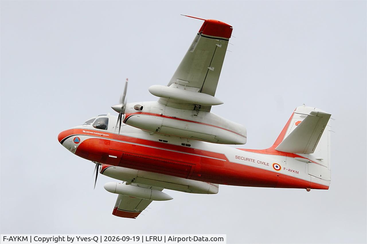 Aircraft F-AYKM, Grumman Conair S-2T Turbo Firecat, c/n 461/021, Grumman Conair S-2T Turbo Firecat, On display, Morlaix-Ploujean airport (LFRU-MXN), at LFRU, photo by Yves-Q