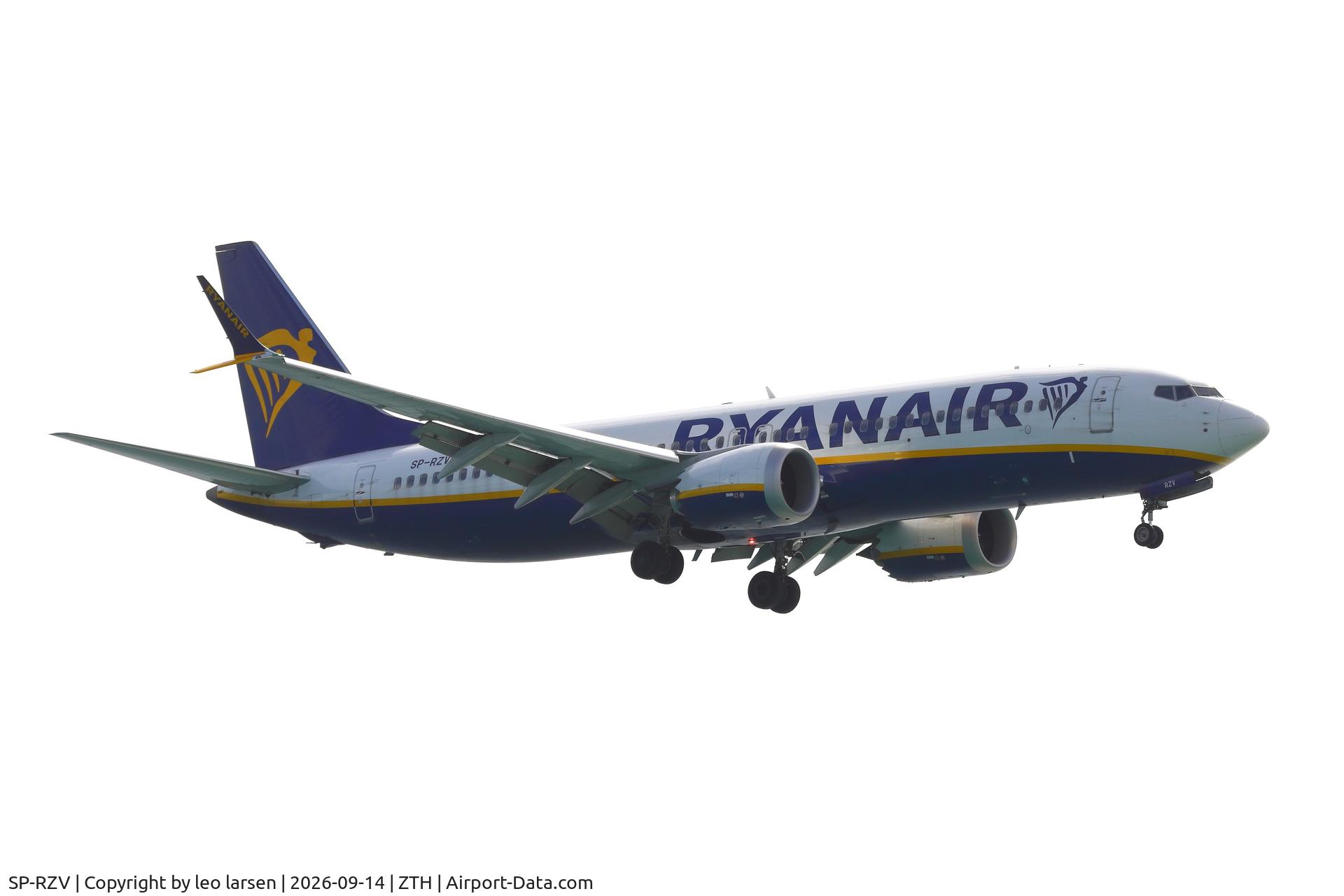 Aircraft SP-RZV, 2025 Boeing B-737-8 Max 200, c/n 62385 l/n 9099, Zakynthos 14.9.2026, at ZTH, photo by leo larsen