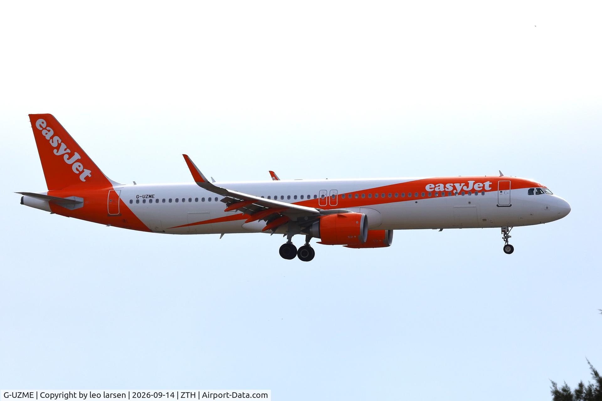 Aircraft G-UZME, 2018 Airbus A321-251NX, c/n 8454, Zakynthos 14.9.2026, at ZTH, photo by leo larsen