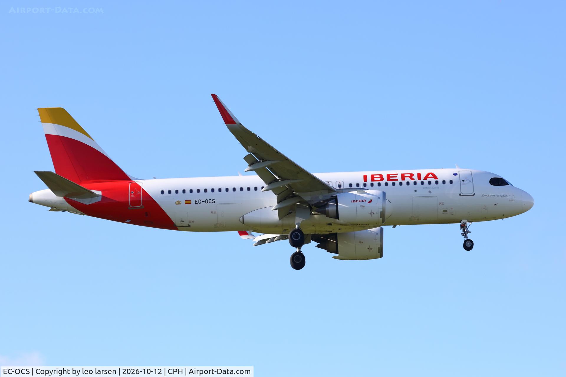 Aircraft EC-OCS, 2023 Airbus A320-251N, c/n 11716, Copenhagen 12.10.2026, at CPH, photo by leo larsen