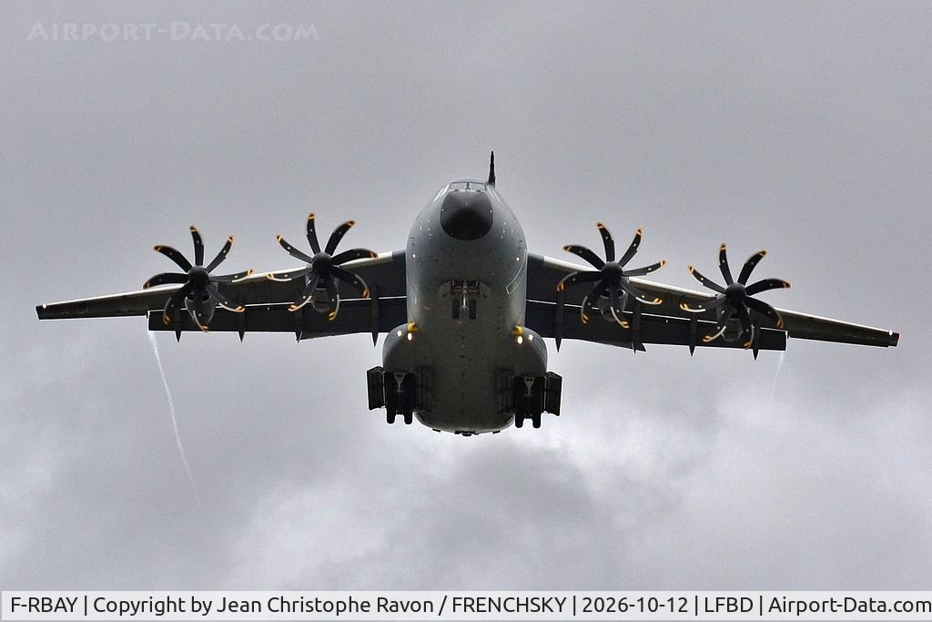 Aircraft F-RBAY, 2024 Arbus Military A400M, c/n 142, COTAM 1432, at LFBD, photo by Jean Christophe Ravon / FRENCHSKY