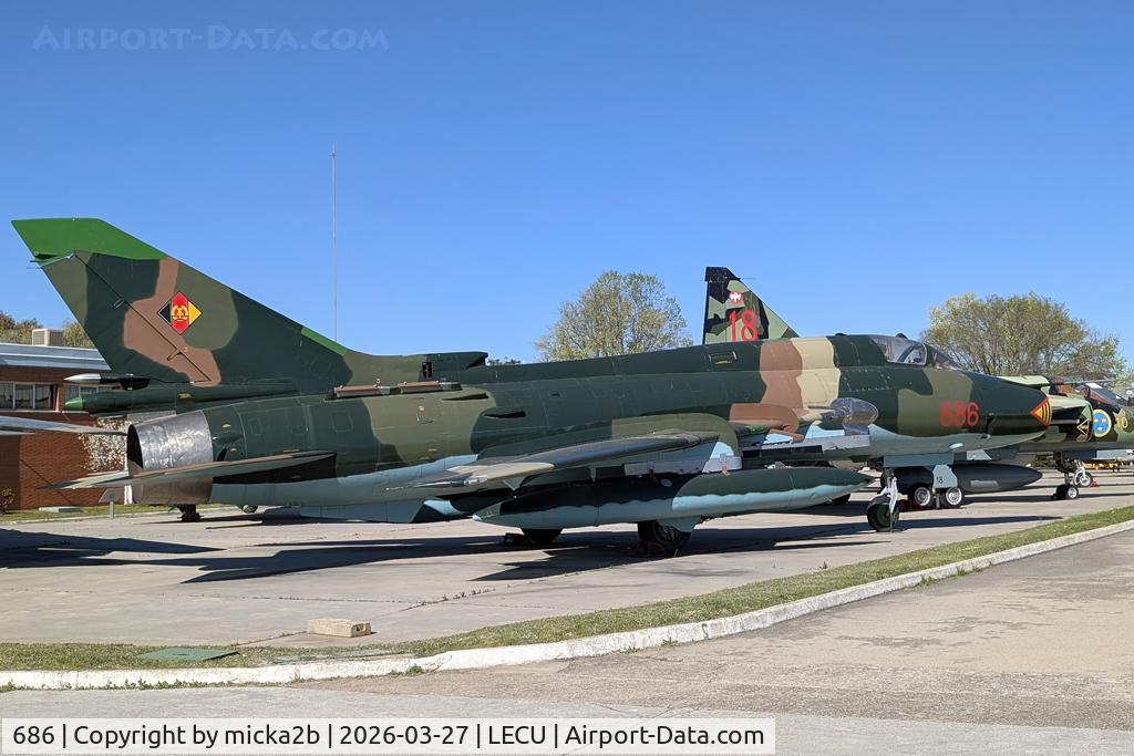 Aircraft 686, Sukhoi Su-22M4, c/n 26205, Preserved, at LECU, photo by micka2b