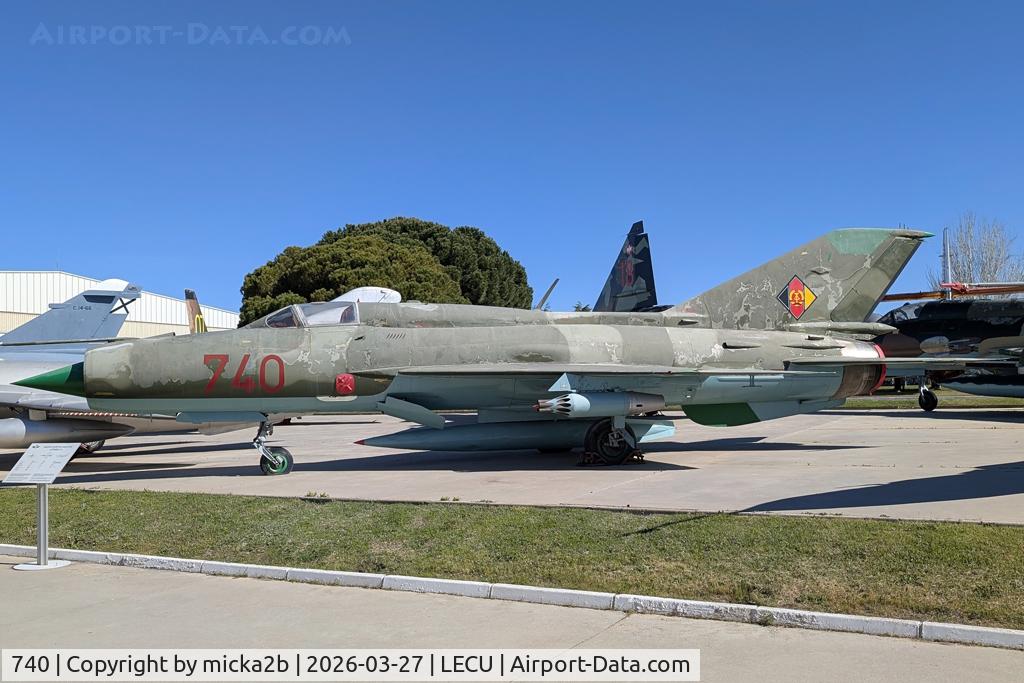 Aircraft 740, Mikoyan Gourevitch MiG-21SPS, c/n 944302, Preserved, at LECU, photo by micka2b