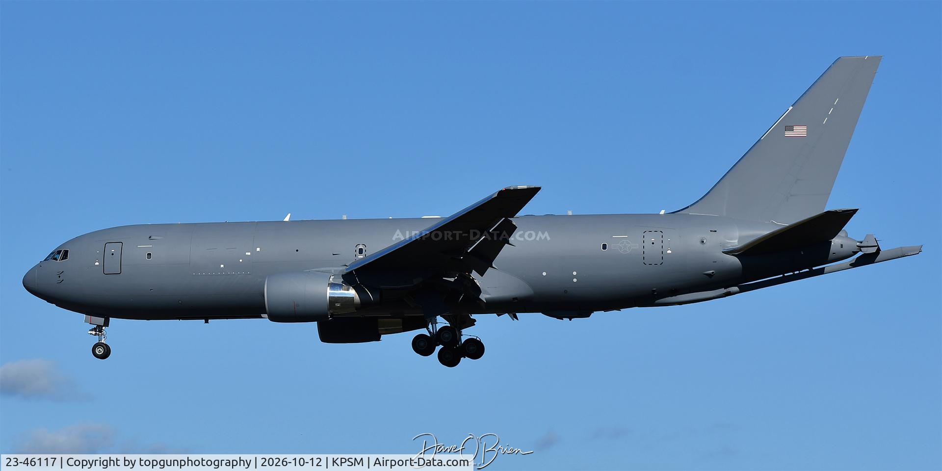 Aircraft 23-46117, 2024 Boeing KC-46A Pegasus, c/n 41938/1367, SNAP97 delivered to McConnell AFB on Aug 7th, 2026., at KPSM, photo by topgunphotography