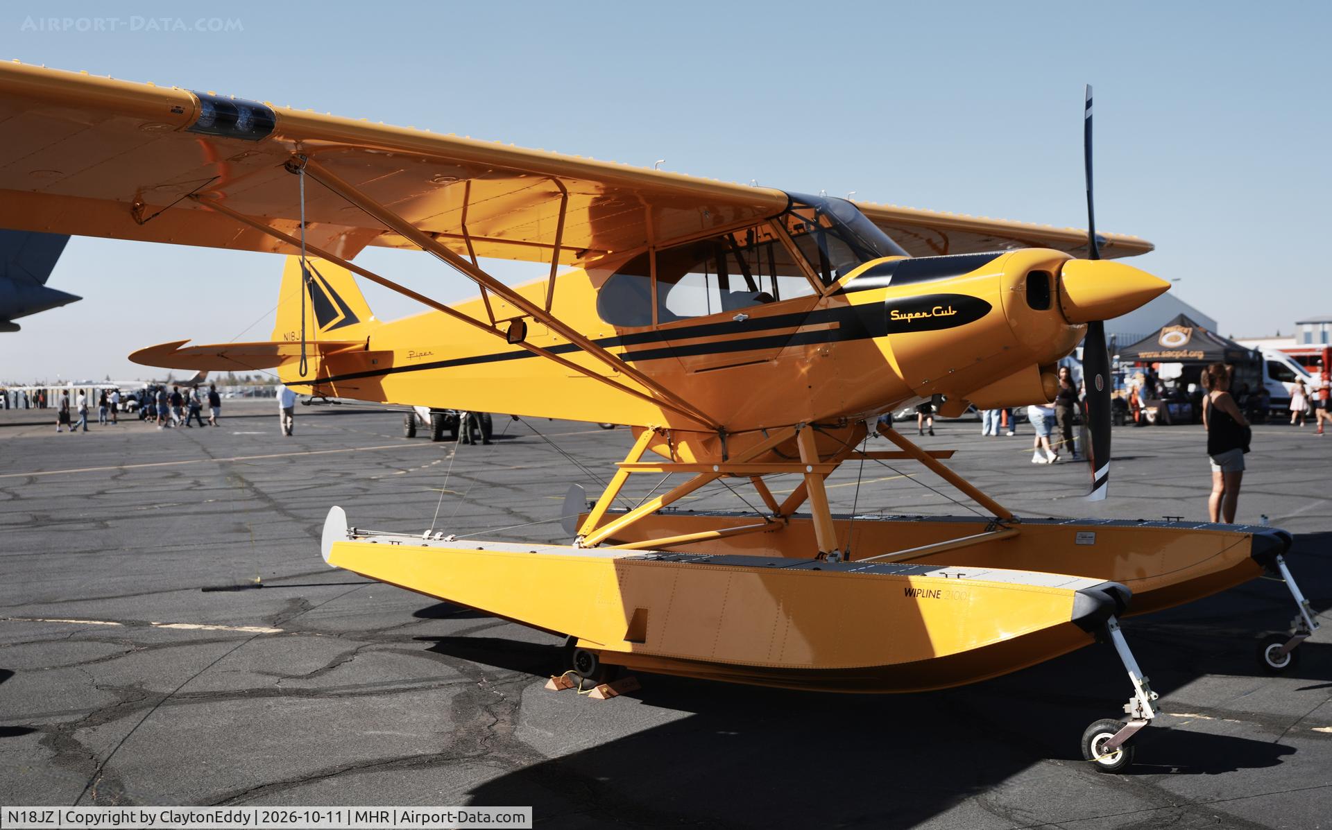 Aircraft N18JZ, Piper PA-18, c/n 18223, California Capital Airshow 2026, at MHR, photo by ClaytonEddy