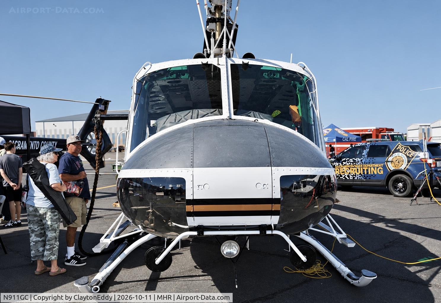 Aircraft N911GC, Bell UH-1H, c/n 66-00883, California Capital Airshow 2026, at MHR, photo by ClaytonEddy