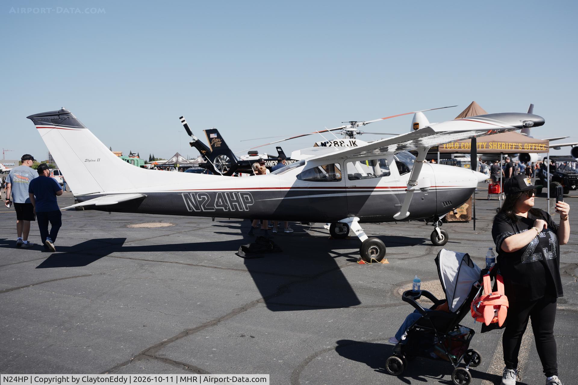 Aircraft N24HP, 1975 Cessna 182P Skylane, c/n 18263568, California Capital Airshow 2026, at MHR, photo by ClaytonEddy
