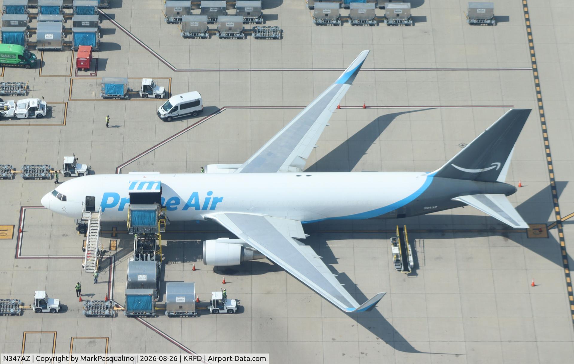 Aircraft N347AZ, 1994 Boeing 767-319, c/n 26264, Boeing 767-319, at KRFD, photo by MarkPasqualino
