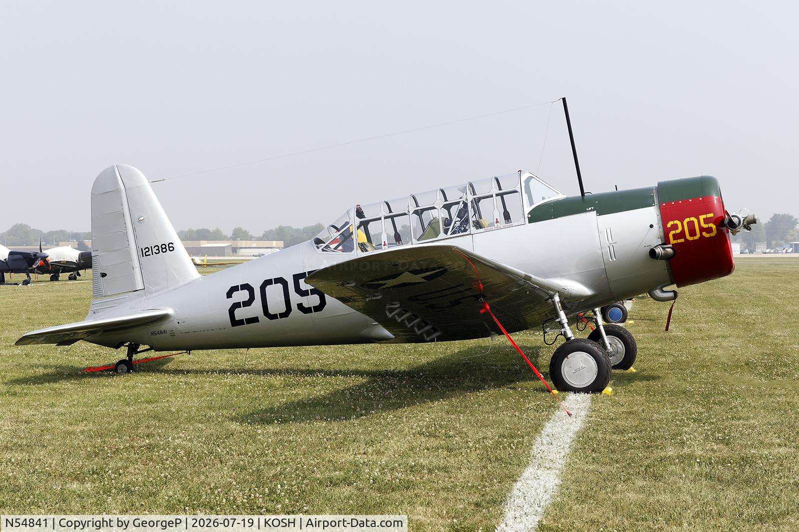Aircraft N54841, 1941 Consolidated Vultee BT-13A, c/n 5225, Airventure 2026., at KOSH, photo by GeorgeP