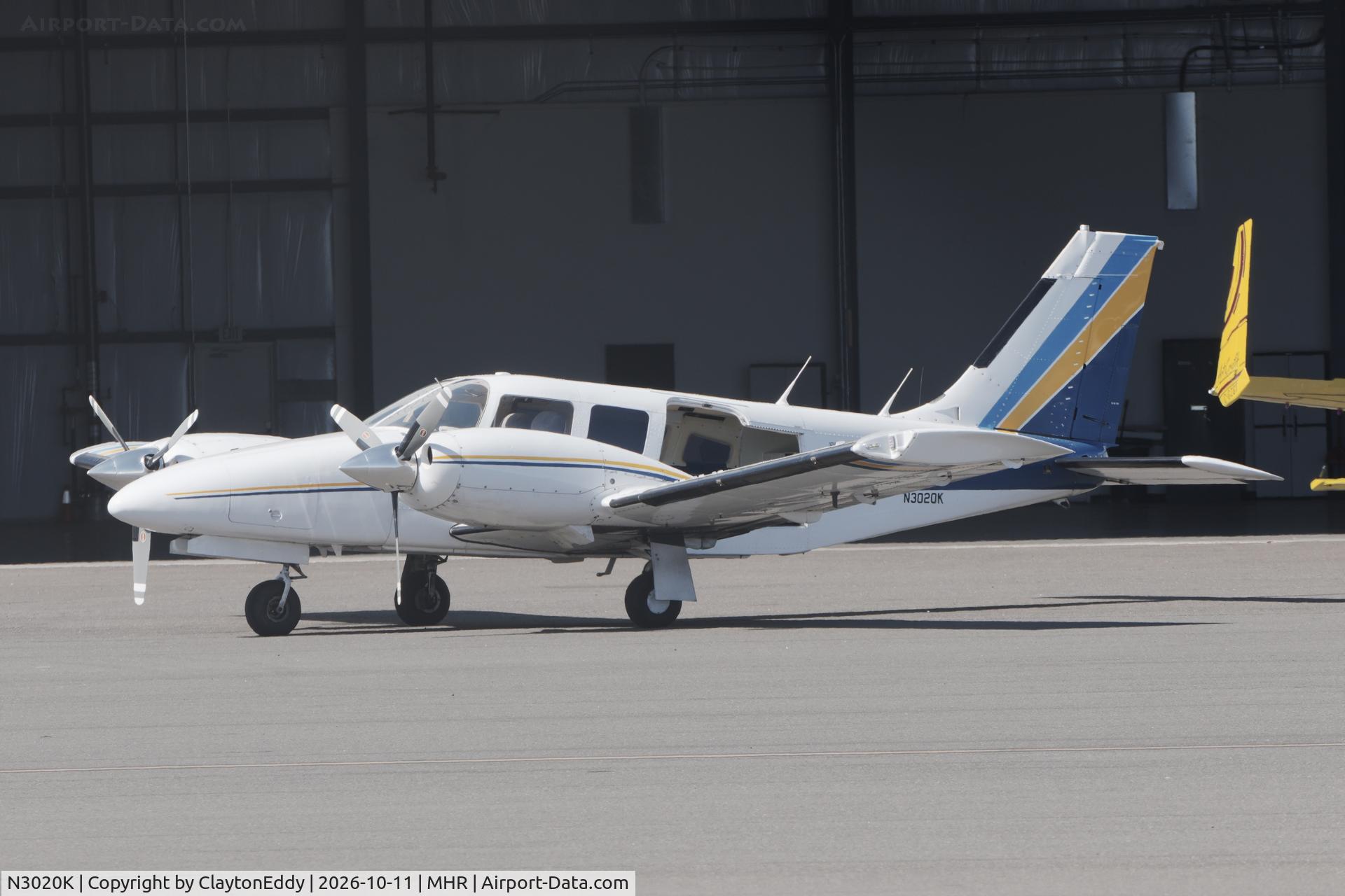 Aircraft N3020K, 1978 Piper PA-34-200T, c/n 34-7970099, California Capital Airshow 2026., at MHR, photo by ClaytonEddy