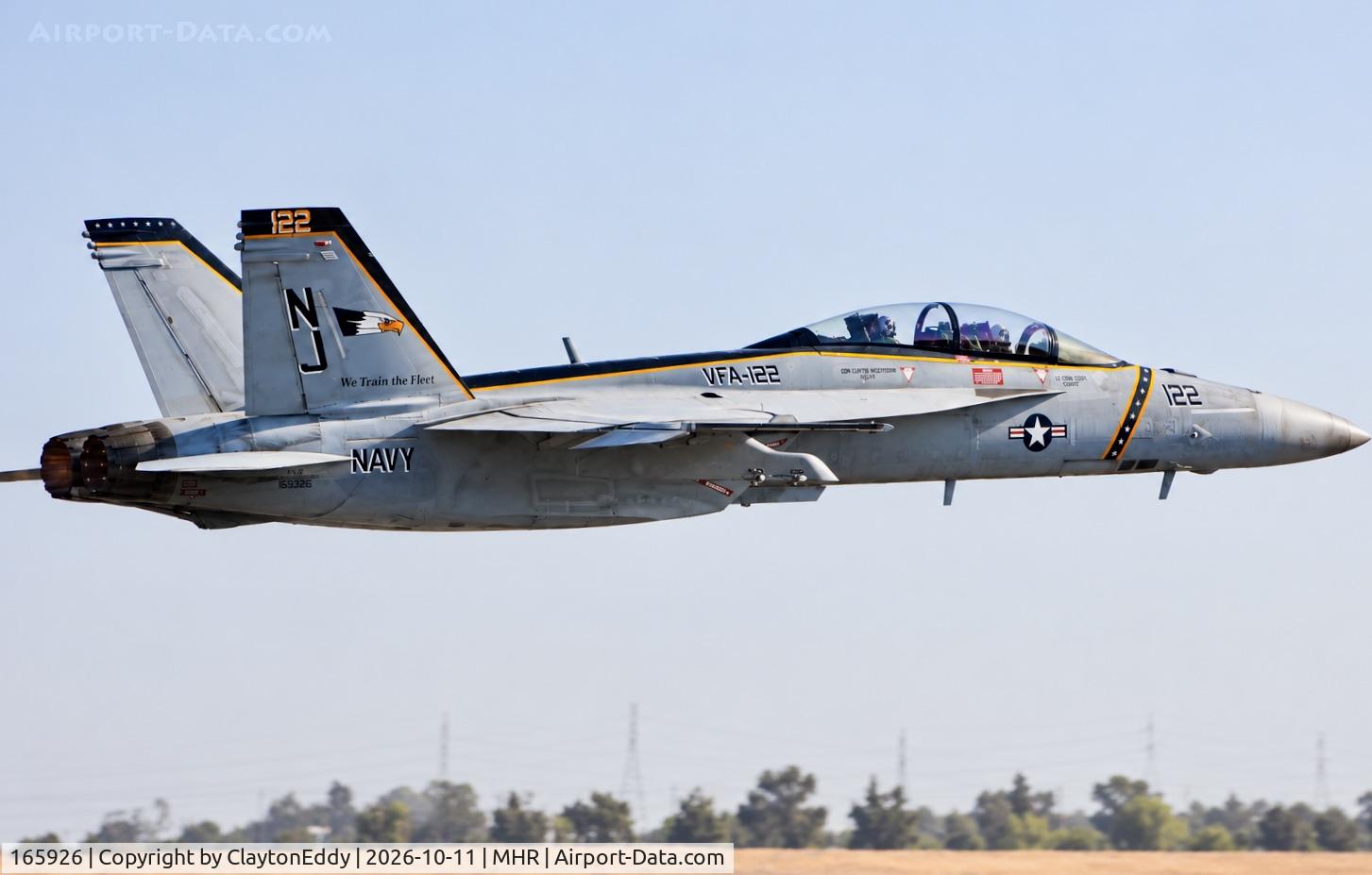 Aircraft 165926, 2003 Boeing F/A-18F Super Hornet, c/n F072, California Capital Airshow 2026., at MHR, photo by ClaytonEddy