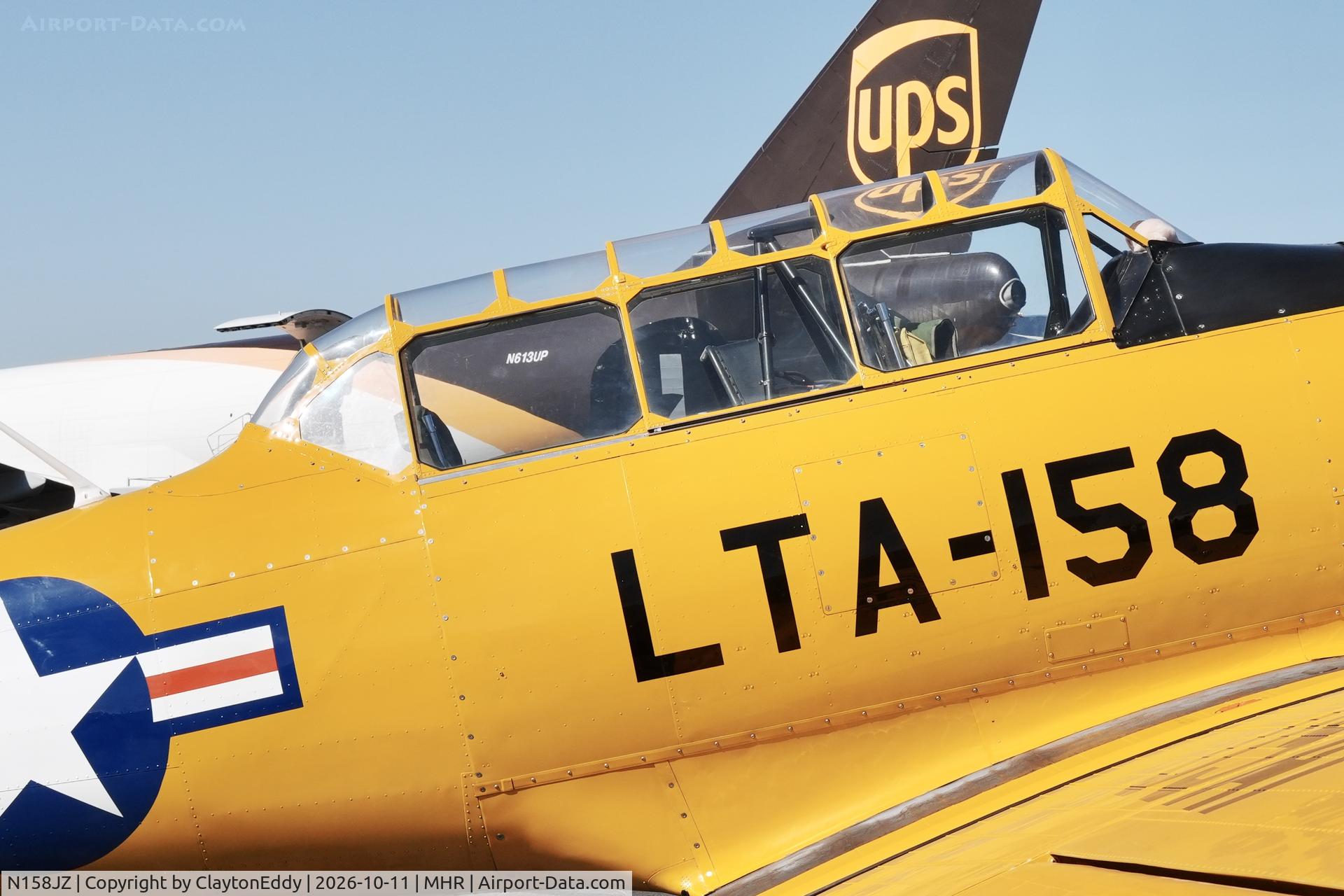 Aircraft N158JZ, 1949 North American T-6G, c/n 49-3158, California Capital Airshow 2026, at MHR, photo by ClaytonEddy