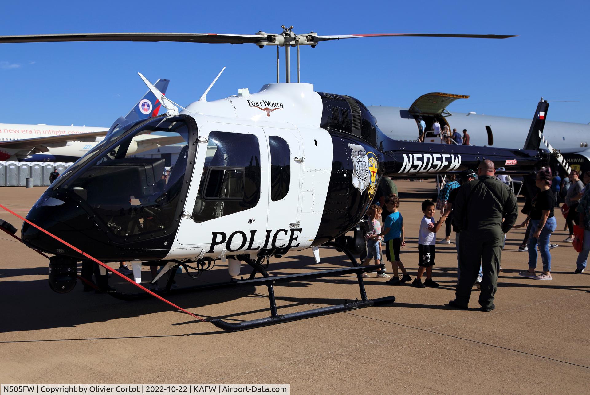 Aircraft N505FW, 2020 Bell 505 Jet Ranger X, c/n 65330, 2022 Airshow, at KAFW, photo by Olivier Cortot
