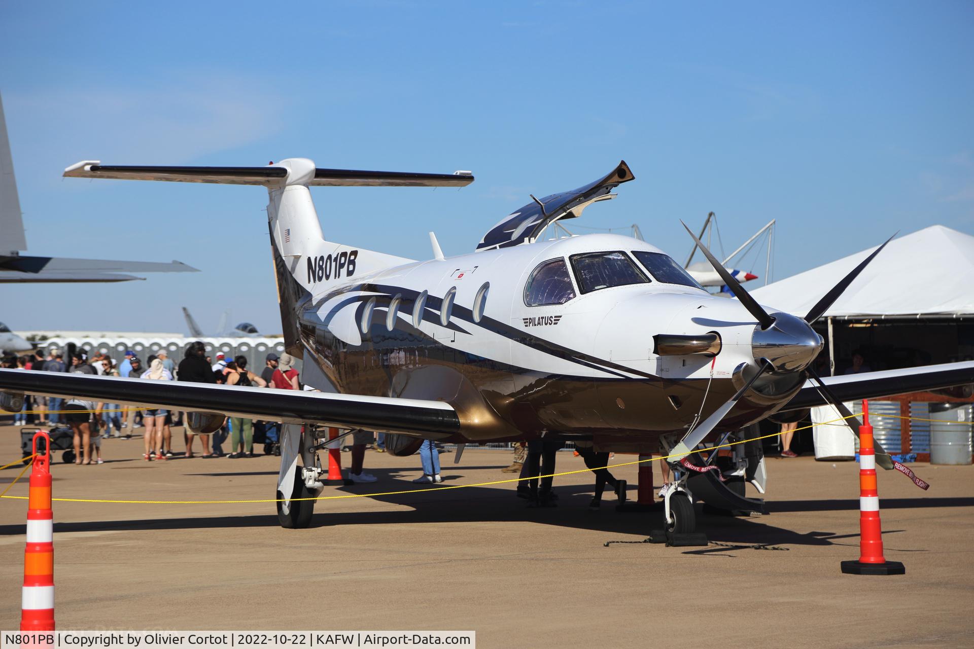 Aircraft N801PB, 2008 Pilatus PC-12/47E, c/n 1006, 2022 Airshow, at KAFW, photo by Olivier Cortot