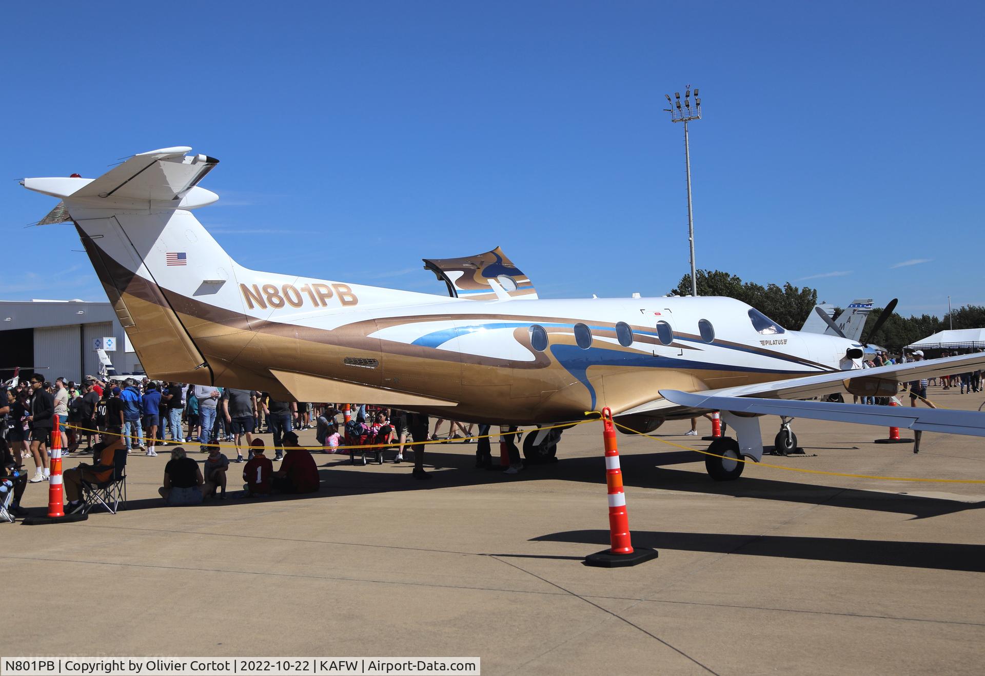 Aircraft N801PB, 2008 Pilatus PC-12/47E, c/n 1006, 2022 Airshow, at KAFW, photo by Olivier Cortot