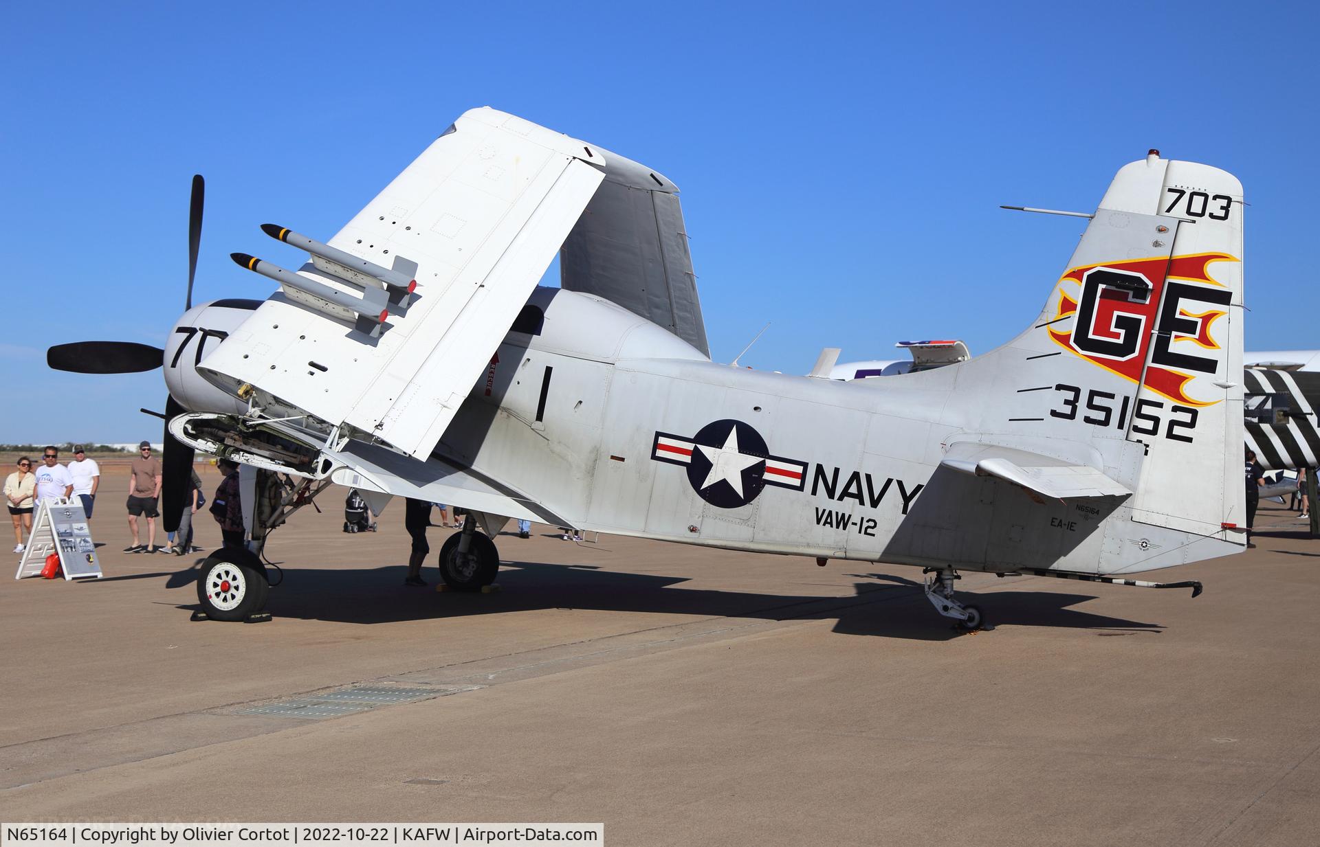 Aircraft N65164, 1955 Douglas EA-1E Skyraider AD-5W, c/n 55-471DH, 2022 Airshow, at KAFW, photo by Olivier Cortot