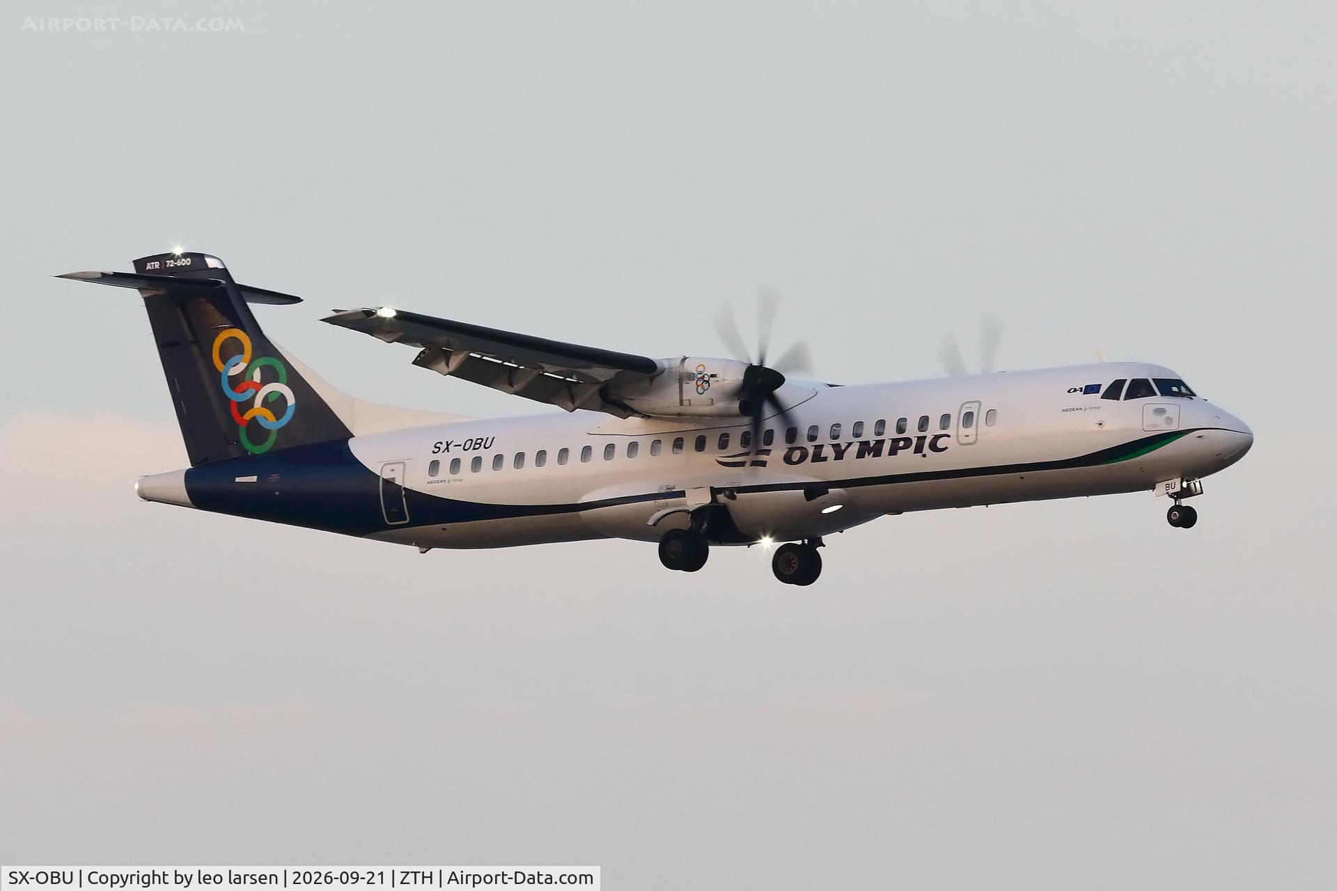 Aircraft SX-OBU, 2025 ATR ATR-72-600, c/n 1728, Zakynthos 21.9.2026, at ZTH, photo by leo larsen