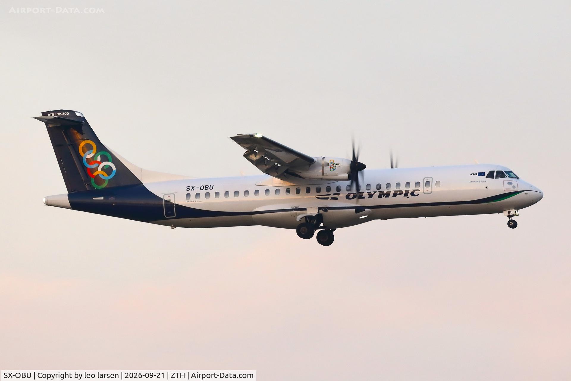 Aircraft SX-OBU, 2025 ATR ATR-72-600, c/n 1728, Zakynthos 21.9.2026, at ZTH, photo by leo larsen