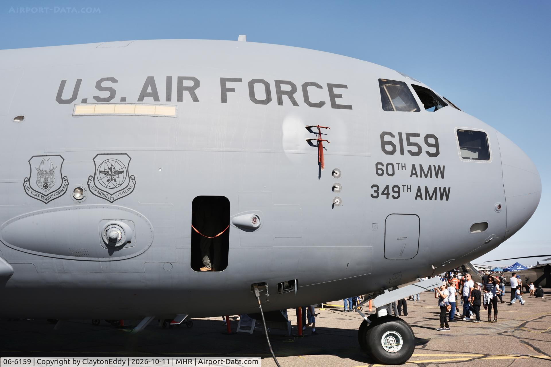 Aircraft 06-6159, 2006 Boeing C-17A Globemaster III, c/n F-240/P-212, California Capital Airshow 2026., at MHR, photo by ClaytonEddy