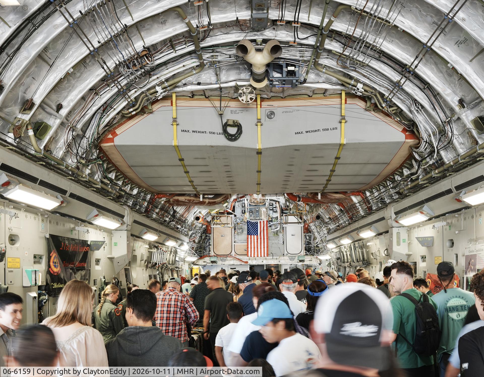 Aircraft 06-6159, 2006 Boeing C-17A Globemaster III, c/n F-240/P-212, California Capital Airshow 2026., at MHR, photo by ClaytonEddy