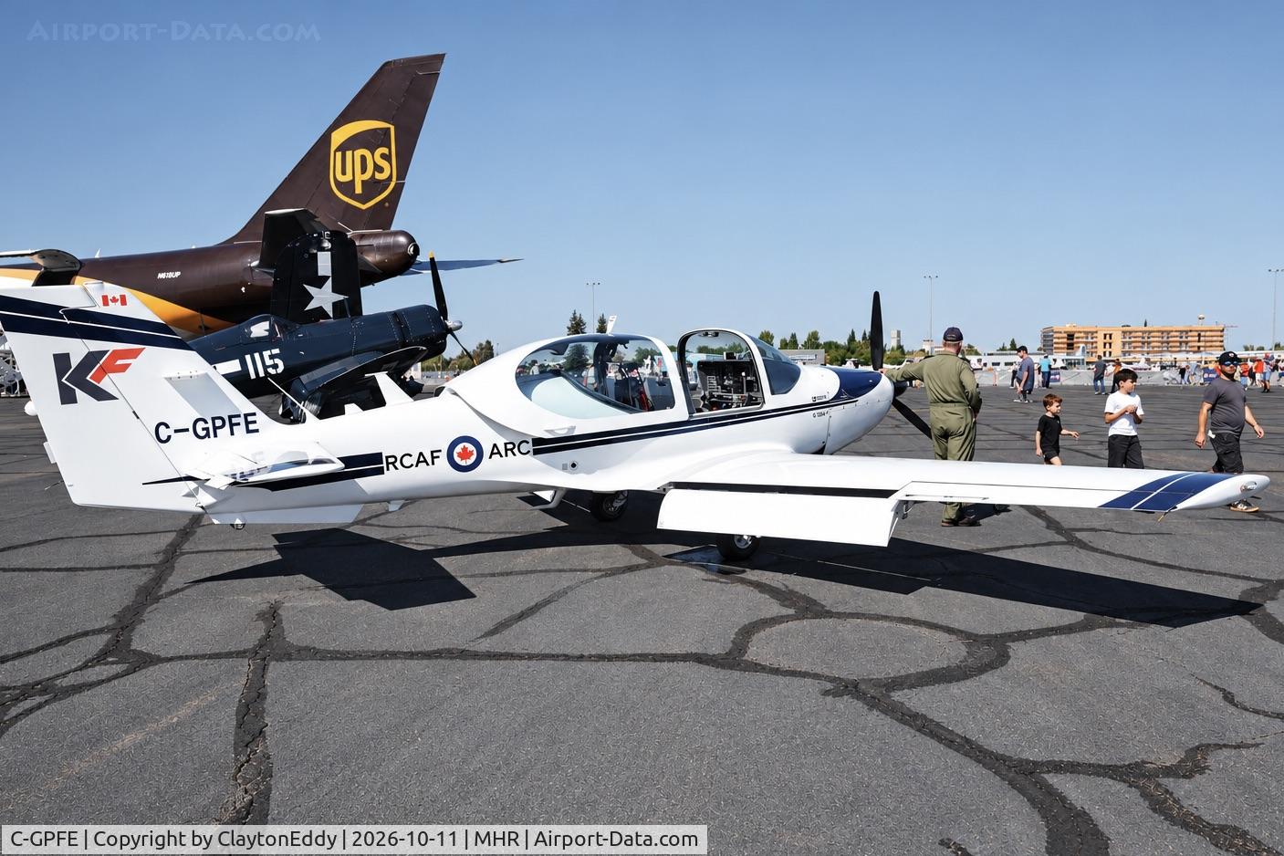 Aircraft C-GPFE, 2010 Grob G-120A, c/n 85055, California Capital Airshow 2026, at MHR, photo by ClaytonEddy