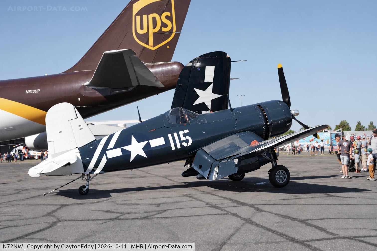 Aircraft N72NW, 1944 Goodyear FG-1D Corsair, c/n 3697, California Capital Airshow 2026., at MHR, photo by ClaytonEddy