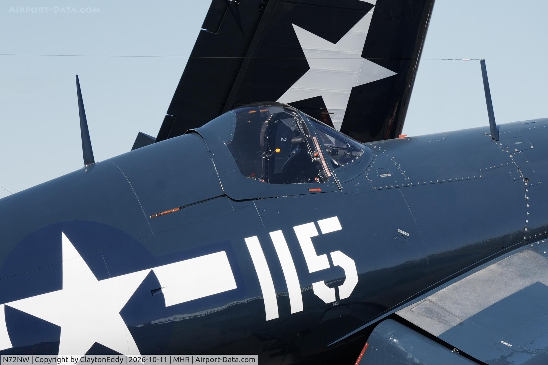 Aircraft N72NW, 1944 Goodyear FG-1D Corsair, c/n 3697, California Capital Airshow 2026., at MHR, photo by ClaytonEddy