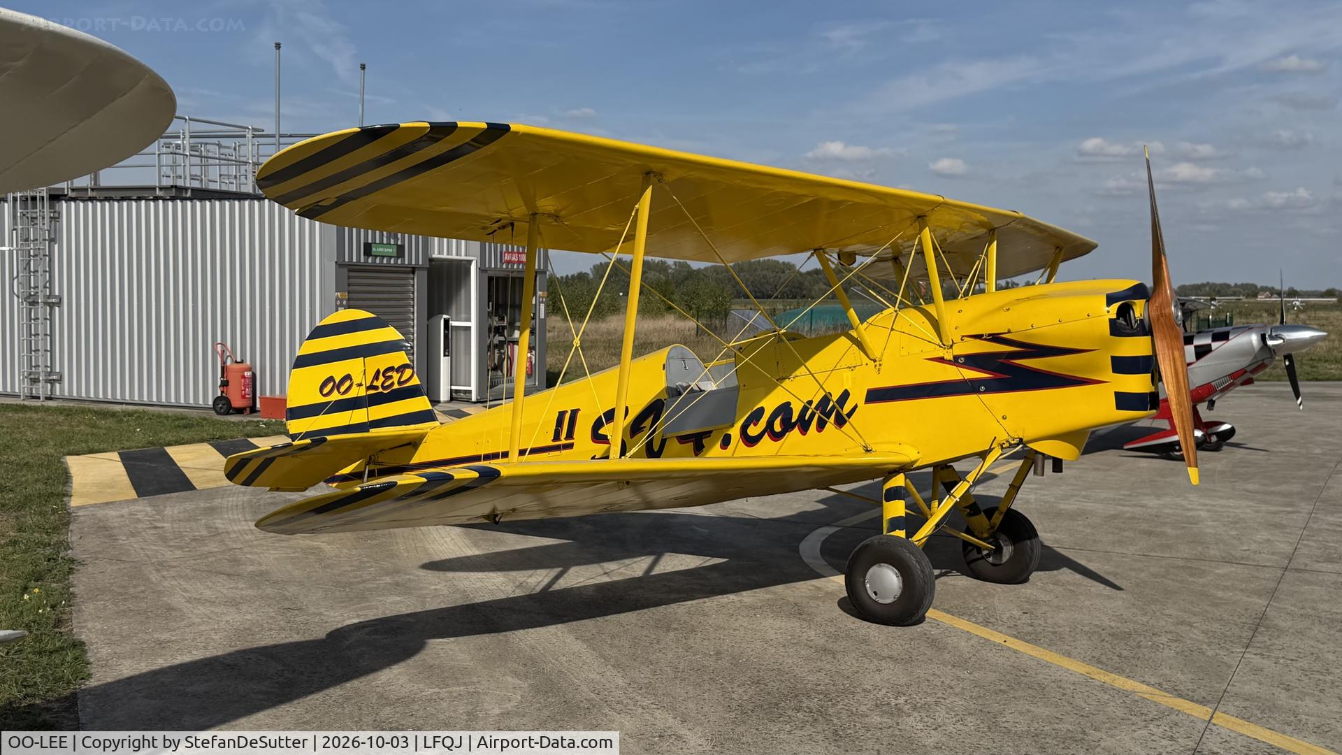 Aircraft OO-LEE, Stampe-Vertongen SV-4A, c/n 99, fly in, at LFQJ, photo by StefanDeSutter