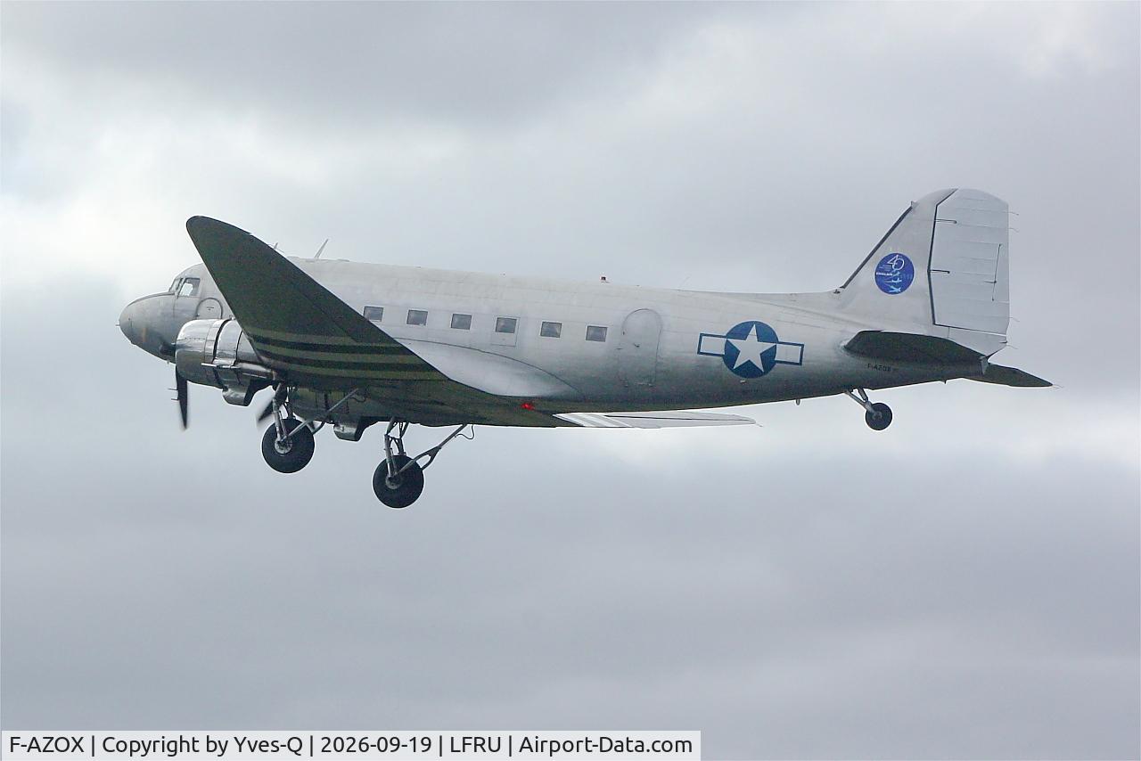 Aircraft F-AZOX, 1945 Douglas DC-3C-S1C3G (C-47B-35-DK), c/n 16604 l/n 33352, Douglas DC-3C-S1C3G, On display, Morlaix-Ploujean airport (LFRU-MXN), at LFRU, photo by Yves-Q