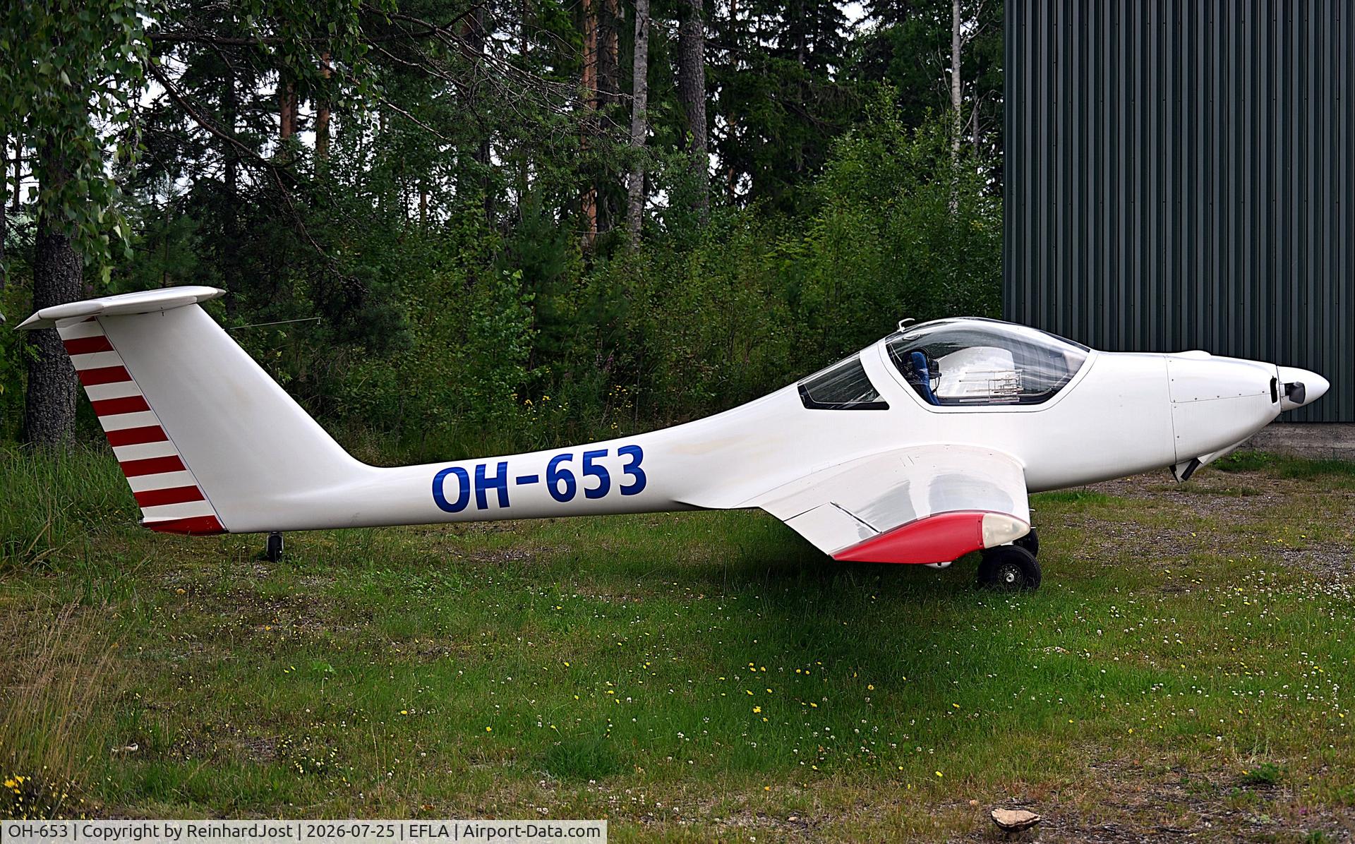 Aircraft OH-653, Grob G109, c/n 6114, Ready for its next flight at Vesivehmaa near Lahti, Finland, at EFLA, photo by ReinhardJost