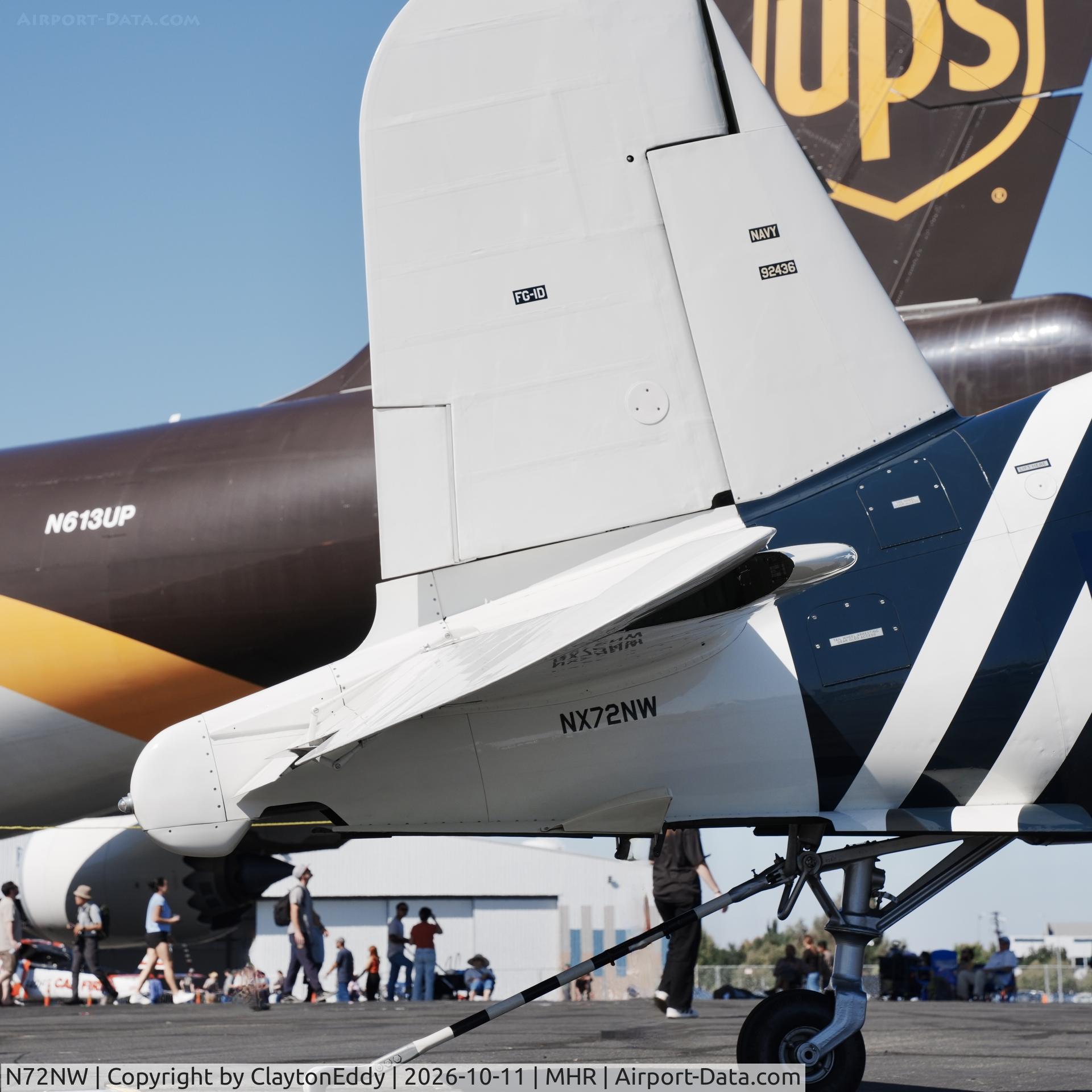 Aircraft N72NW, 1944 Goodyear FG-1D Corsair, c/n 3697, California Capital Airshow 2026., at MHR, photo by ClaytonEddy