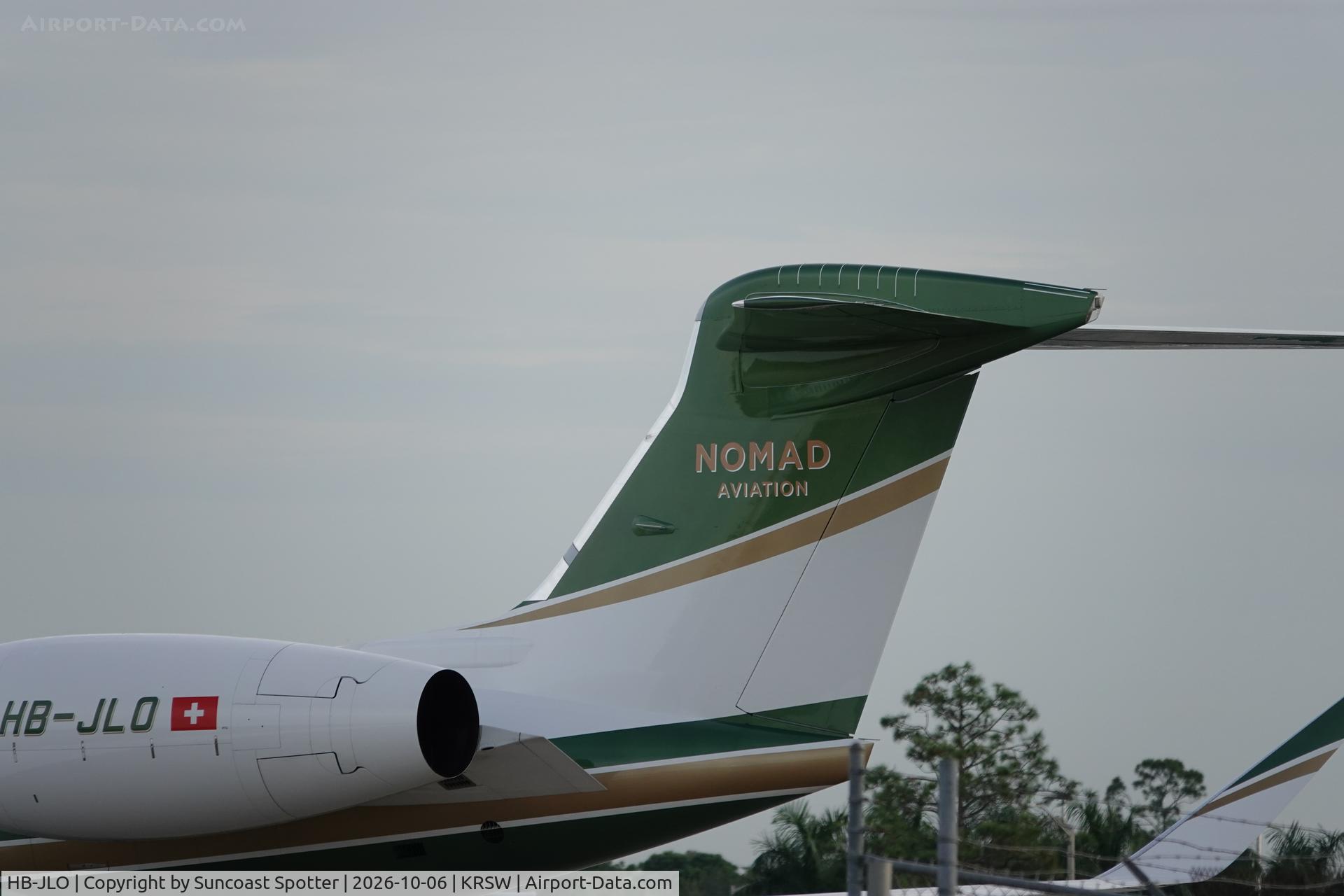 Aircraft HB-JLO, 2023 Gulfstream GVI (G650ER), c/n 6521, Nomad Aviation G650 sits on the Private Sky ramp at Southwest Florida International Airport, at KRSW, photo by Suncoast Spotter