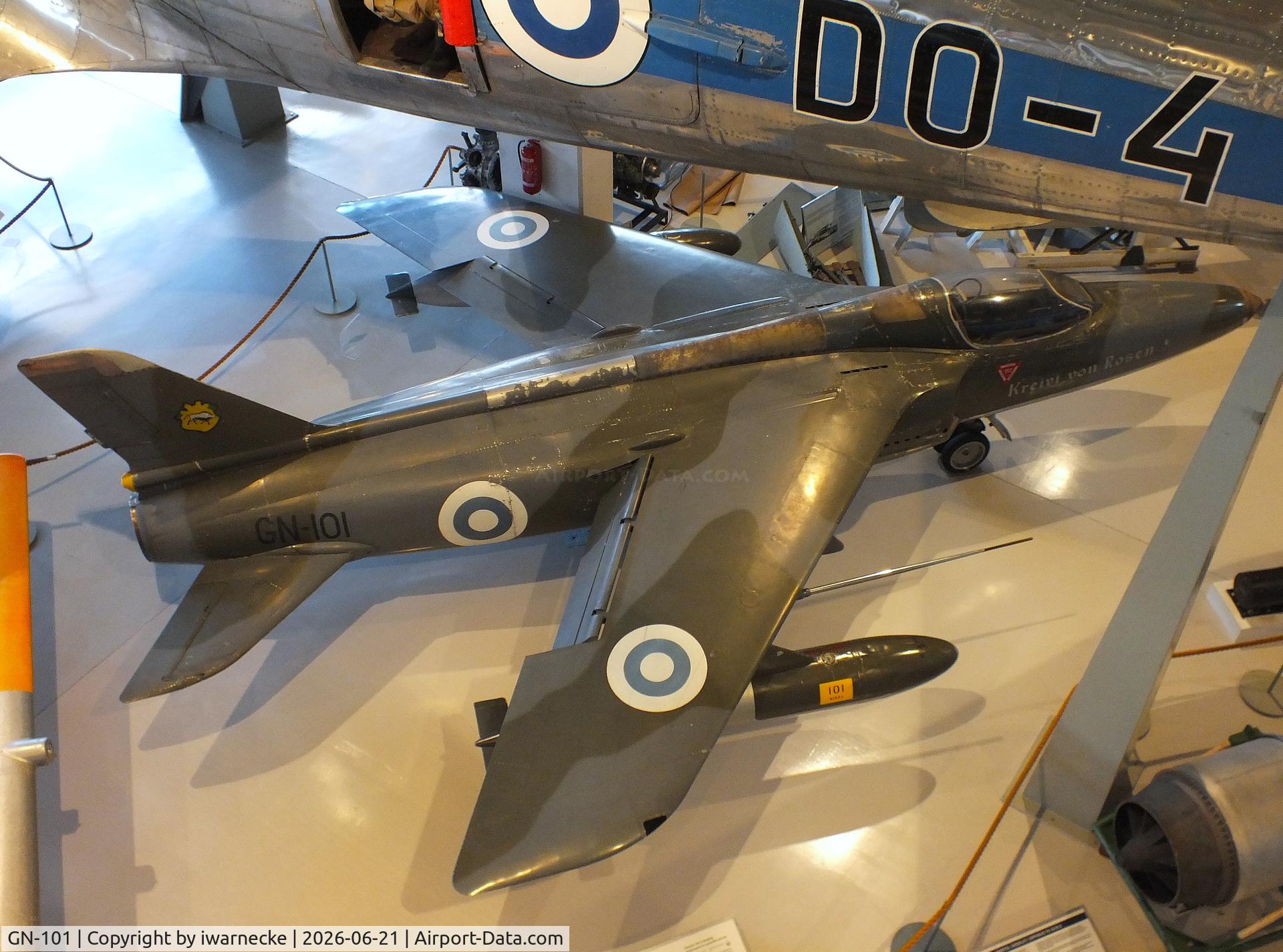 Aircraft GN-101, Folland Gnat F.1 (Fo-141), c/n FL8, Folland Gnat F1 (Fo-141) at the Suomen Ilmavoimamuseo (Finnish Air Force Museum, formerly known as Keski-Suomen Ilmailumuseo / Aviation Museum of Central Finland), Jyväskylä-Tikkakoski, photo by iwarnecke