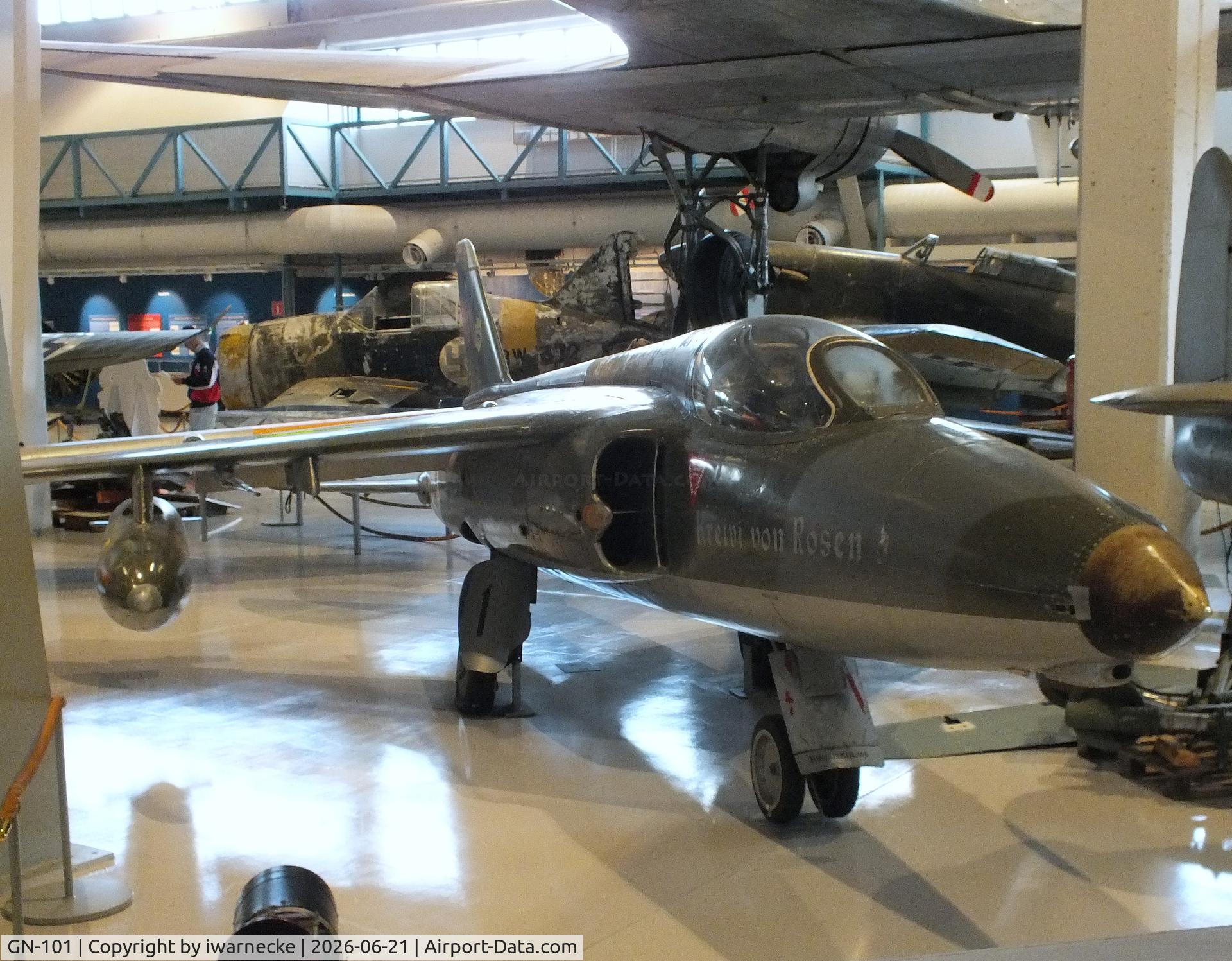 Aircraft GN-101, Folland Gnat F.1 (Fo-141), c/n FL8, Folland Gnat F1 (Fo-141) at the Suomen Ilmavoimamuseo (Finnish Air Force Museum, formerly known as Keski-Suomen Ilmailumuseo / Aviation Museum of Central Finland), Jyväskylä-Tikkakoski, photo by iwarnecke