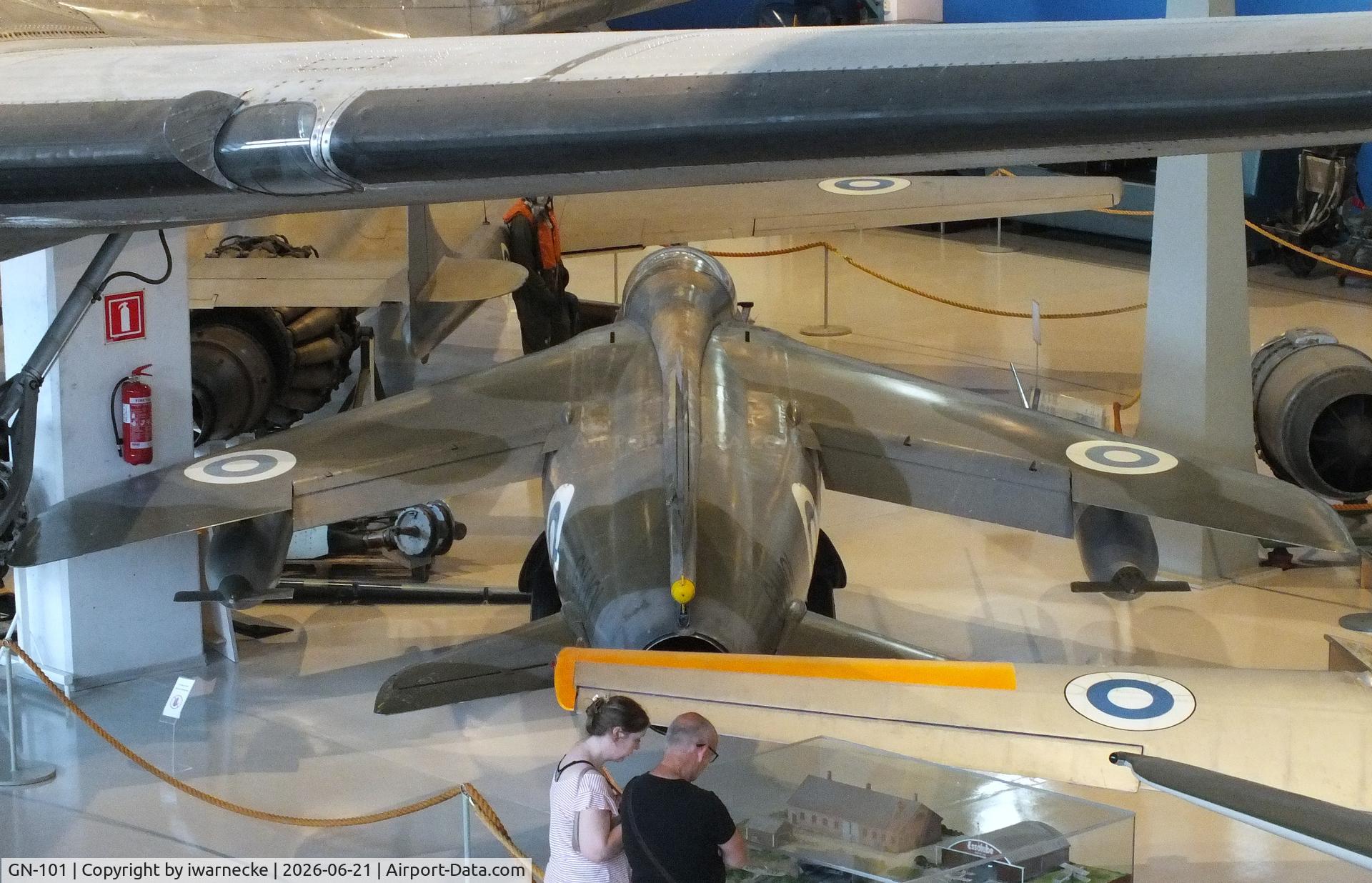 Aircraft GN-101, Folland Gnat F.1 (Fo-141), c/n FL8, Folland Gnat F1 (Fo-141) at the Suomen Ilmavoimamuseo (Finnish Air Force Museum, formerly known as Keski-Suomen Ilmailumuseo / Aviation Museum of Central Finland), Jyväskylä-Tikkakoski, photo by iwarnecke