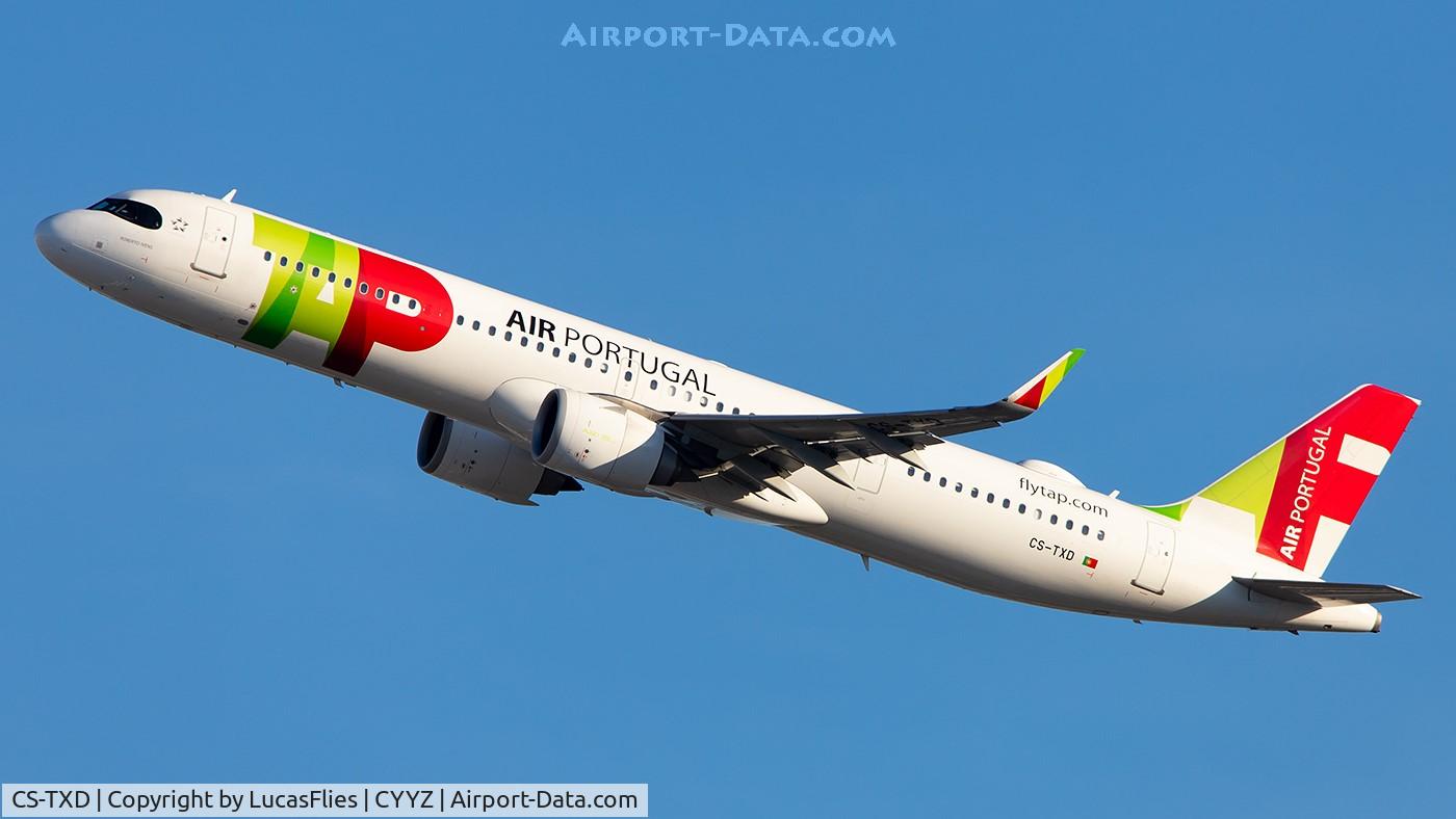 Aircraft CS-TXD, 2019 Airbus A321-251NX, c/n 9055, TAP Air Portugal A321xlr (CS-TXD), at CYYZ, photo by LucasFlies