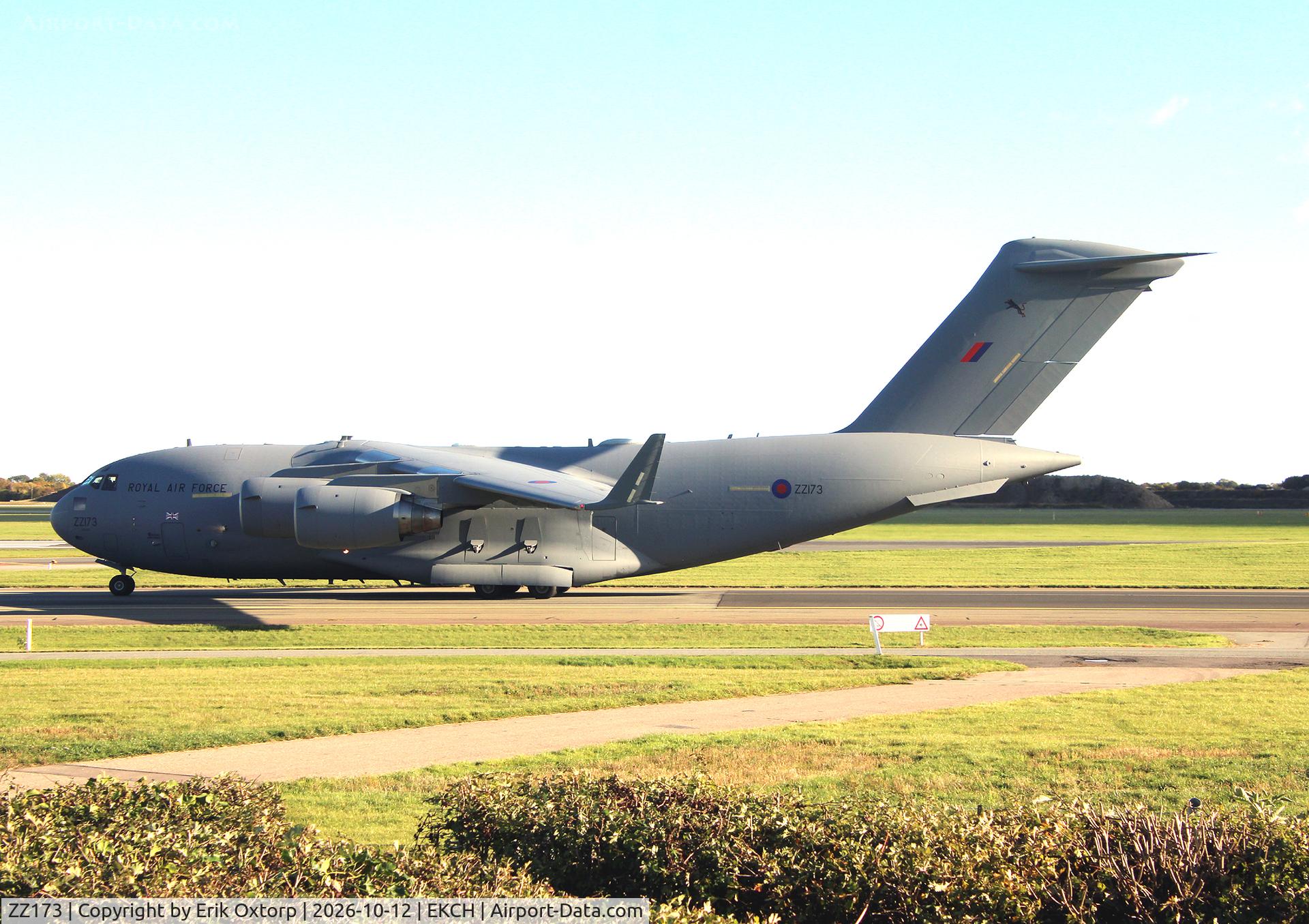 Aircraft ZZ173, 2001 Boeing C-17A Globemaster III, c/n F-080 l/n UK-3, ZZ173 landed rw 04L, at EKCH, photo by Erik Oxtorp