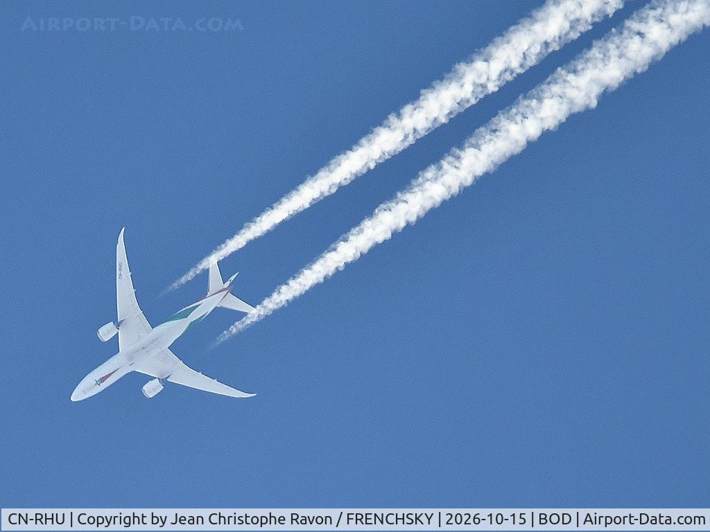 Aircraft CN-RHU, 2015 Boeing 787-8 Dreamliner Dreamliner, c/n 41542 l/n 304, Casablanca (CMN) Paris (ORY) AT764 level 350, at BOD, photo by Jean Christophe Ravon / FRENCHSKY