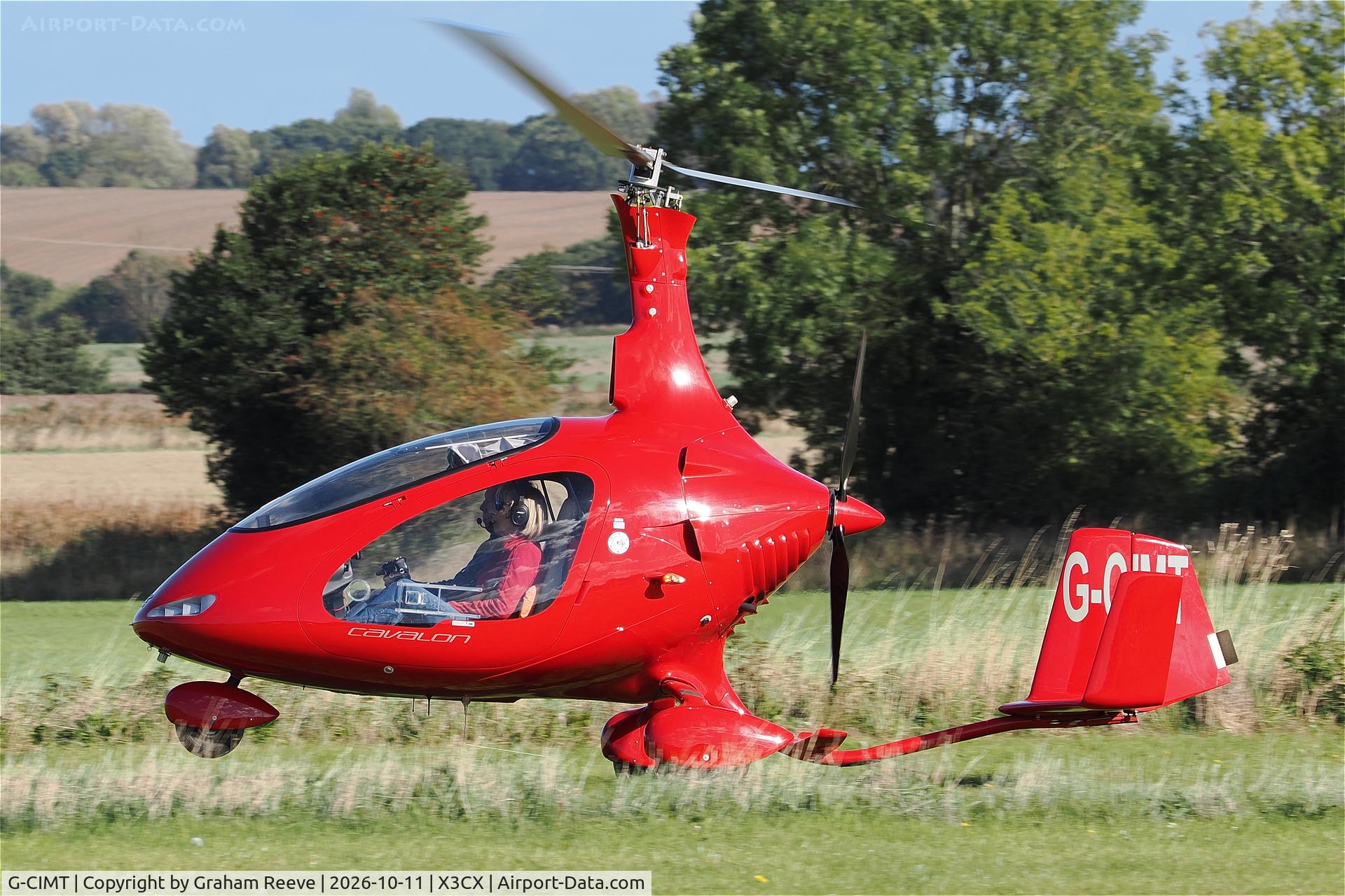 Aircraft G-CIMT, 2015 RotorSport UK Cavalon, c/n RSUK/CVLN/015, Landing at Northrepps., at X3CX, photo by Graham Reeve