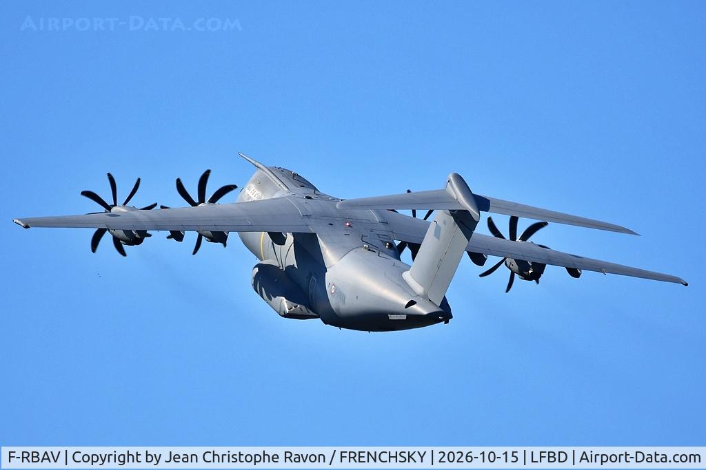Aircraft F-RBAV, 2023 AIRBUS A400M-180, c/n 0130, COTAM 1431, at LFBD, photo by Jean Christophe Ravon / FRENCHSKY