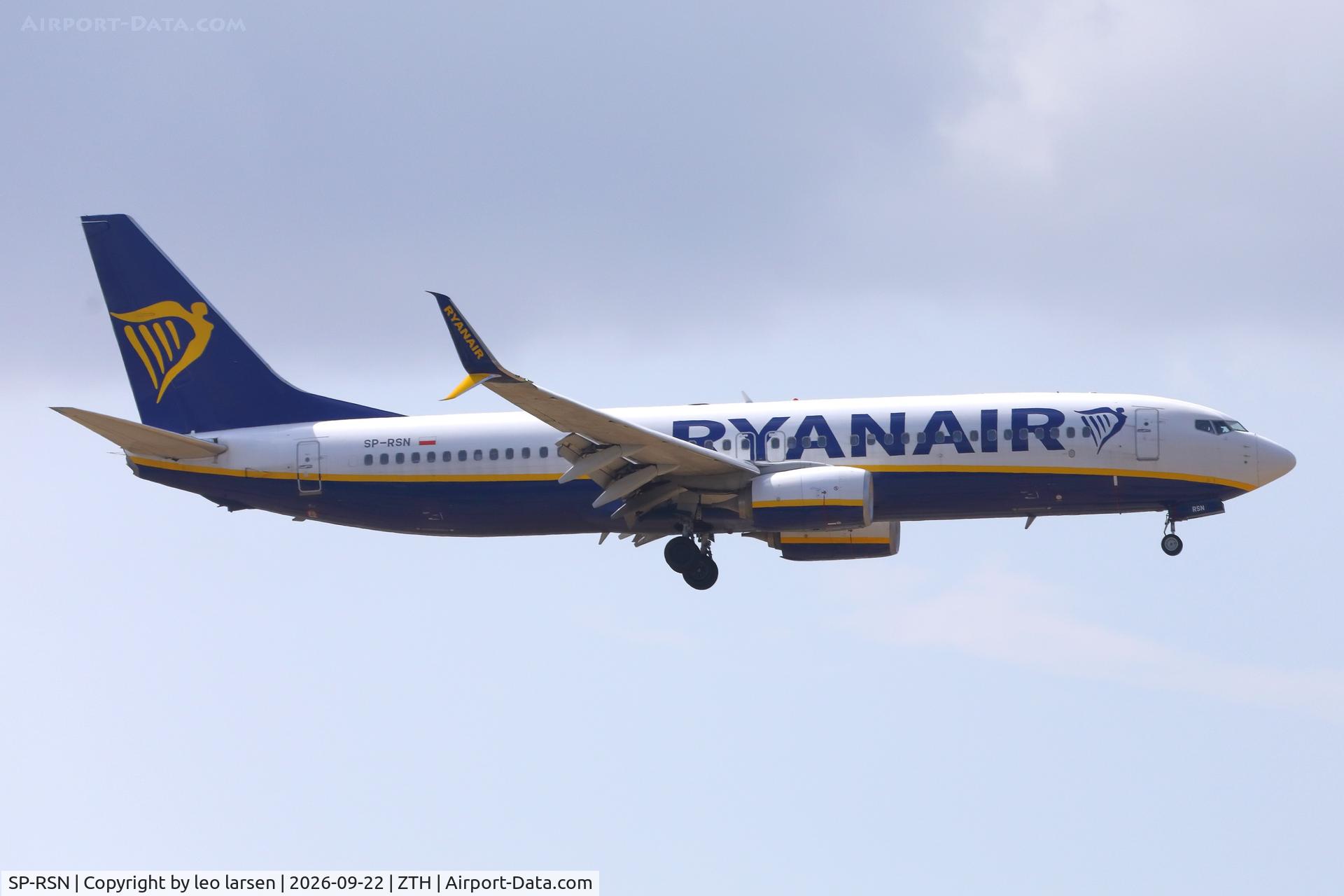 Aircraft SP-RSN, 2017 Boeing 737-8AS, c/n 44798, Zakynthos 22.9.2026, at ZTH, photo by leo larsen