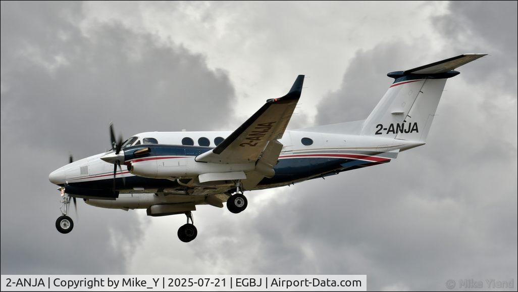 Aircraft 2-ANJA, 1986 Beech B200 Super King Air King Air, c/n BB-1244, 1986 Beechcraft B200 Super King Air arriving at Gloucestershire Airport, at EGBJ, photo by Mike_Y