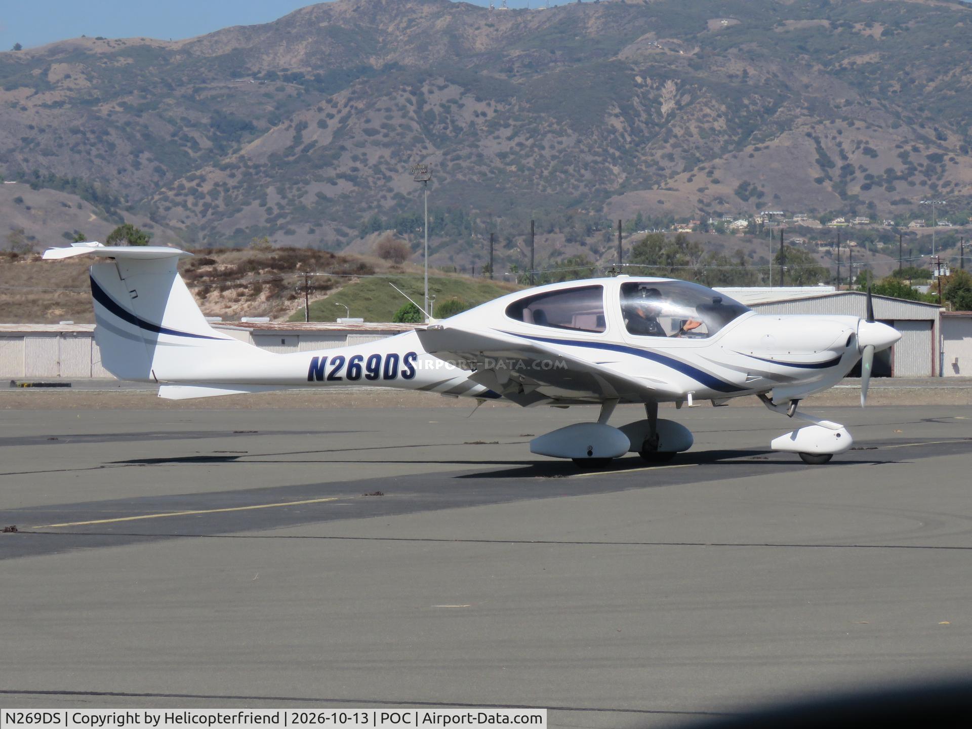 Aircraft N269DS, 2003 Diamond DA-40 Diamond Star, c/n 40.269, On taxiway Sierra, at POC, photo by Helicopterfriend