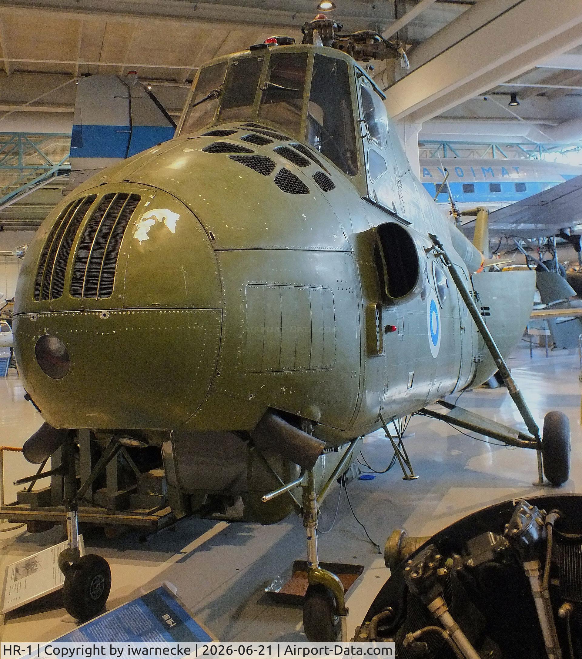 Aircraft HR-1, Mil Mi-4 Hound, c/n 07114, Mil Mi-4 HOUND (minus main rotor blades) at the Suomen Ilmavoimamuseo (Finnish Air Force Museum, formerly known as Keski-Suomen Ilmailumuseo / Aviation Museum of Central Finland), Jyväskylä-Tikkakoski, photo by iwarnecke