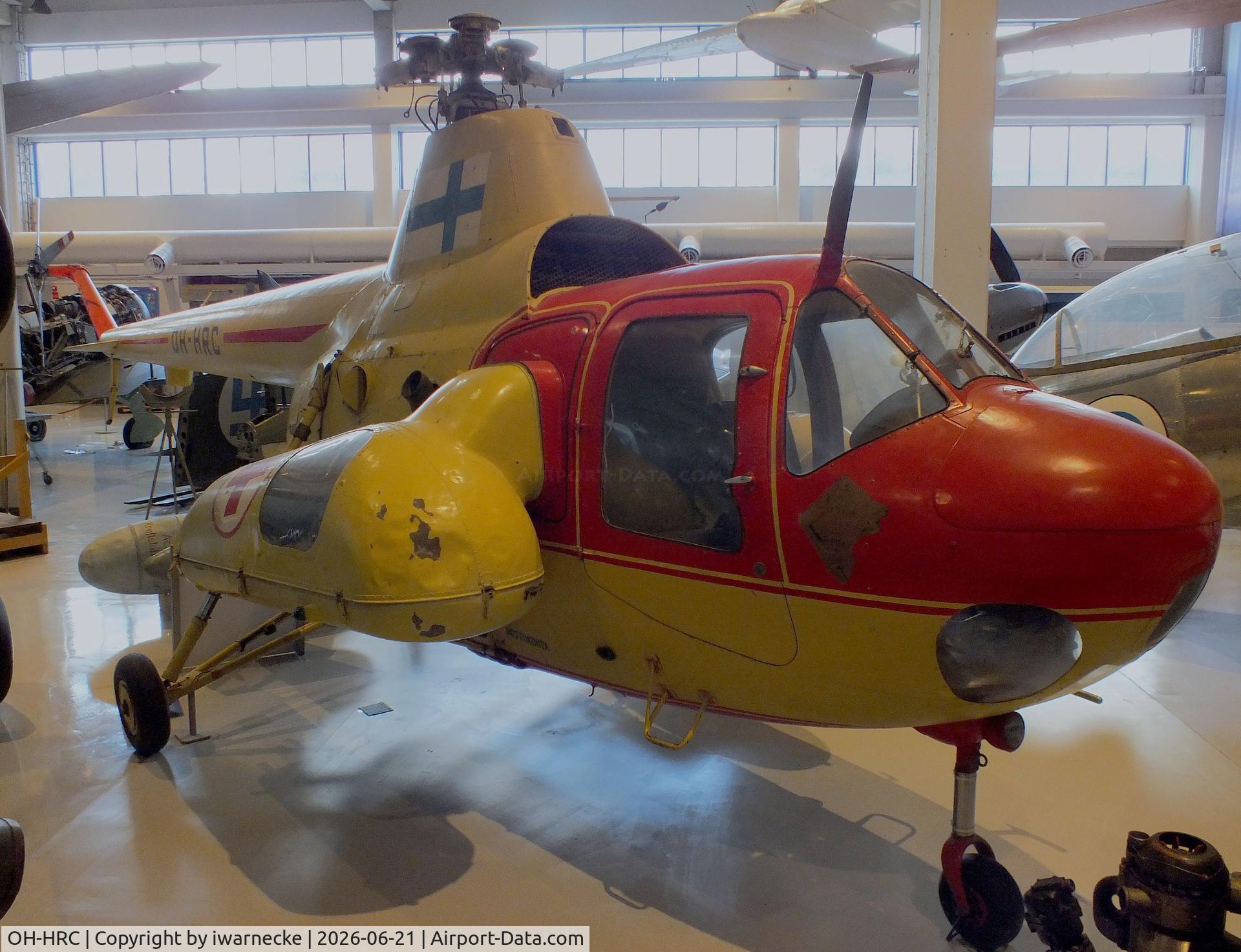 Aircraft OH-HRC, Mil Mi-1 Hare, c/n 96801181, Mil Mi-1 HARE (minus main rotor blades) at the Suomen Ilmavoimamuseo (Finnish Air Force Museum, formerly known as Keski-Suomen Ilmailumuseo / Aviation Museum of Central Finland), Jyväskylä-Tikkakoski, photo by iwarnecke