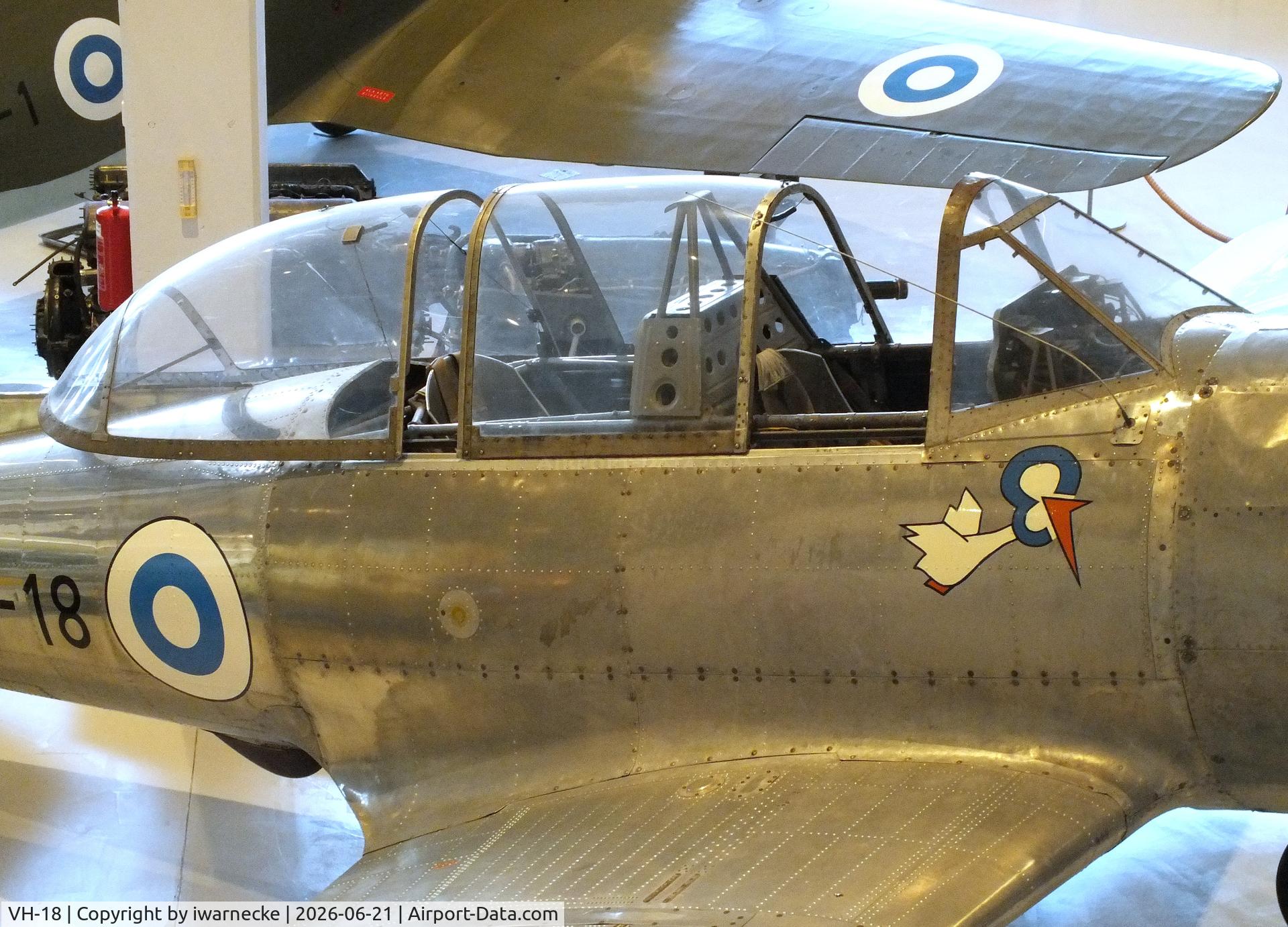 Aircraft VH-18, Valmet Vihuri II, c/n II/17, Valmet Vihuri II at the Suomen Ilmavoimamuseo (Finnish Air Force Museum, formerly known as Keski-Suomen Ilmailumuseo / Aviation Museum of Central Finland), Jyväskylä-Tikkakoski #c, photo by iwarnecke