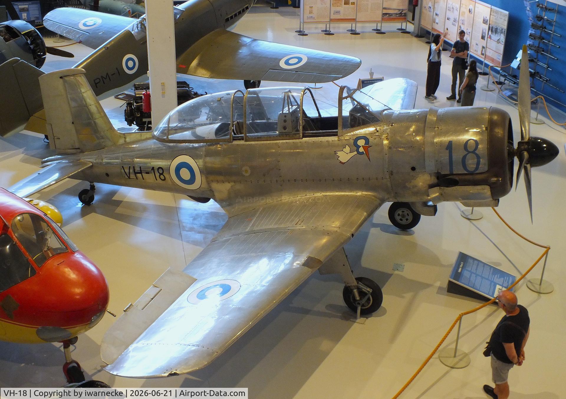 Aircraft VH-18, Valmet Vihuri II, c/n II/17, Valmet Vihuri II at the Suomen Ilmavoimamuseo (Finnish Air Force Museum, formerly known as Keski-Suomen Ilmailumuseo / Aviation Museum of Central Finland), Jyväskylä-Tikkakoski, photo by iwarnecke